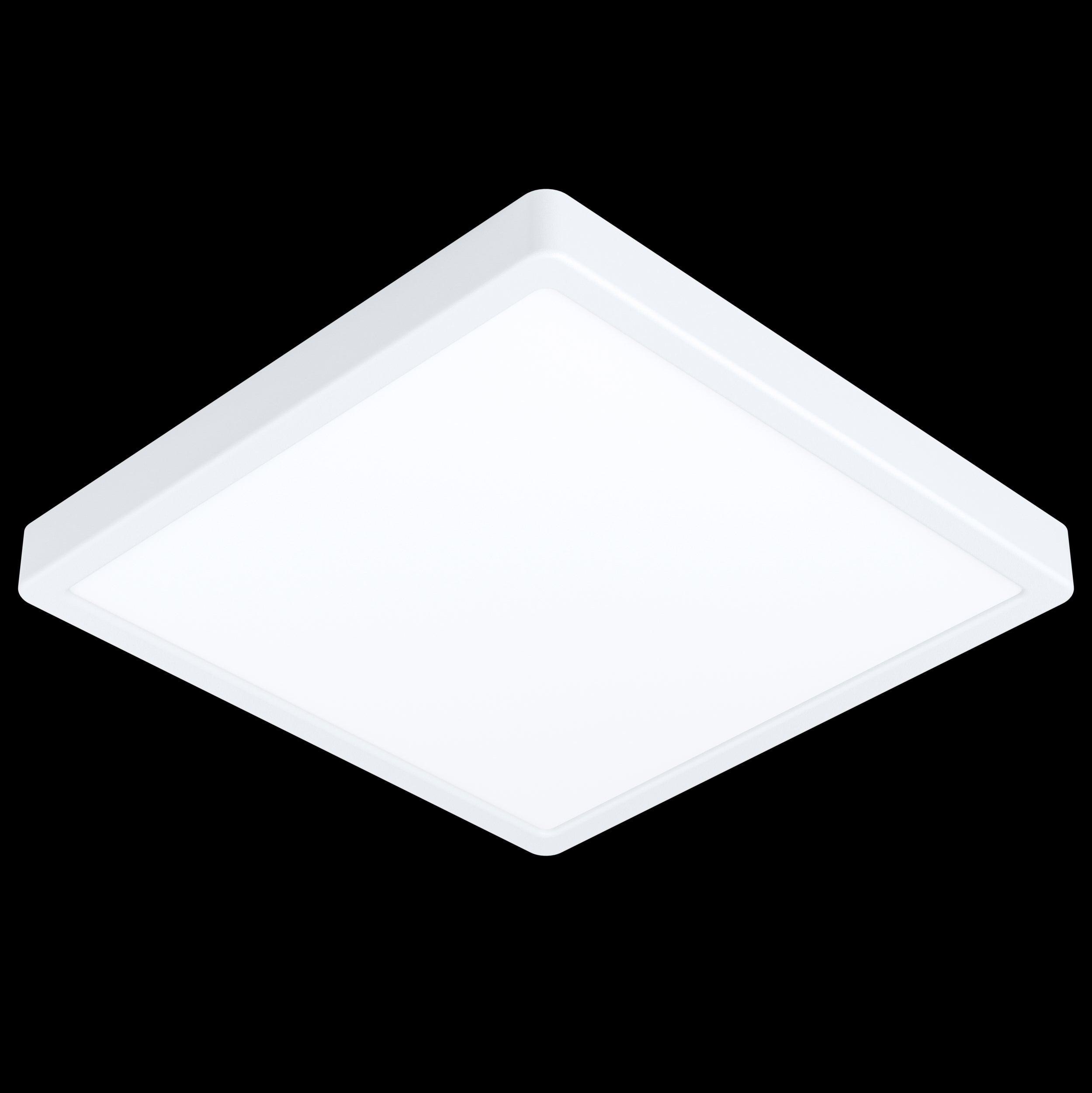 Eglo Connect Fueva Z Smart LED Ceiling Light - Dimmable White Square Flush Mount for Kitchen, Bedroom & Living Room - Alexa & Google Home Compatible