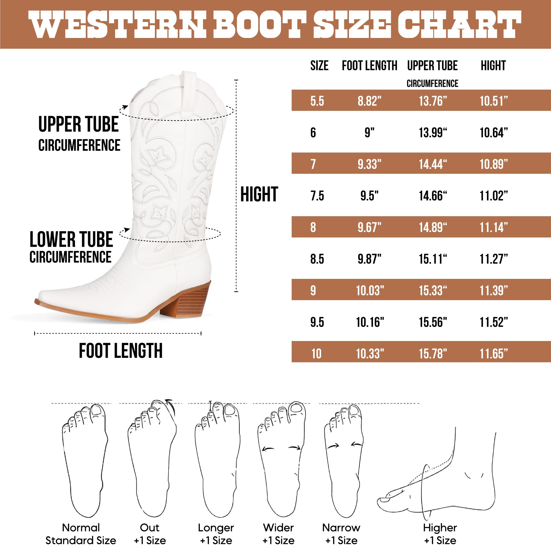 AMINUGAL Women's Embroidered Metallic Cowgirl Boots - Western Style Pointed Toe Ankle Boots with Chunky Block Heel | Comfortable Slip-On Design for Country Dancing, Rodeo Events & Fall Fashion