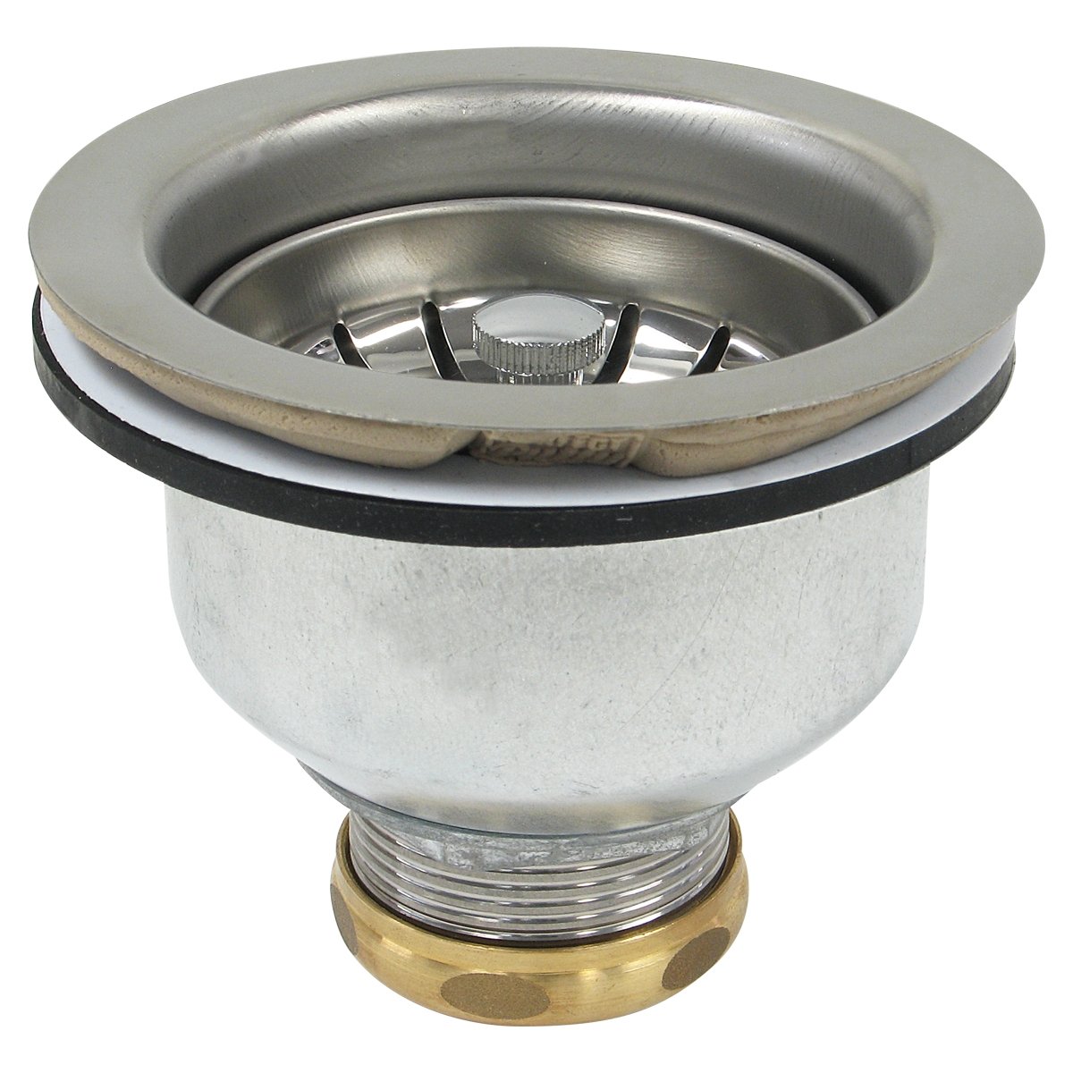 59-3190 Stainless Steel Kitchen Sink Basket Strainer Assembly with Plumber's Putty - Durable Drain Filter for Food Waste Prevention in Home Kitchens