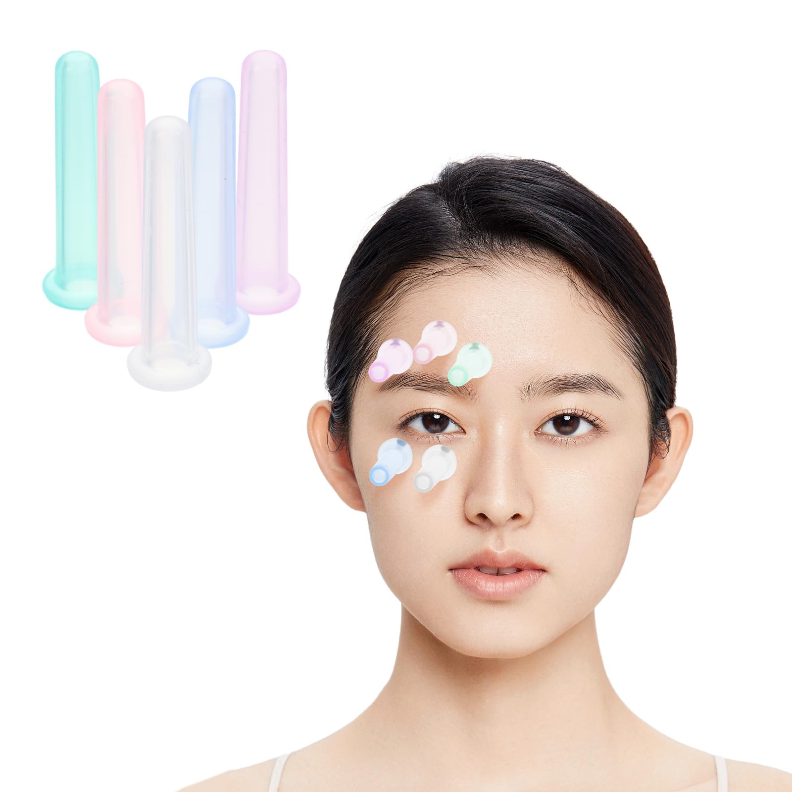 5pcs Silicone Facial Cupping Set - Anti-Aging Face Massage Cups for Skin Tightening & Wrinkle Reduction - Beauty Tool for Face, Eye & Neck Massage - Perfect for Home Spa & Skincare Routine