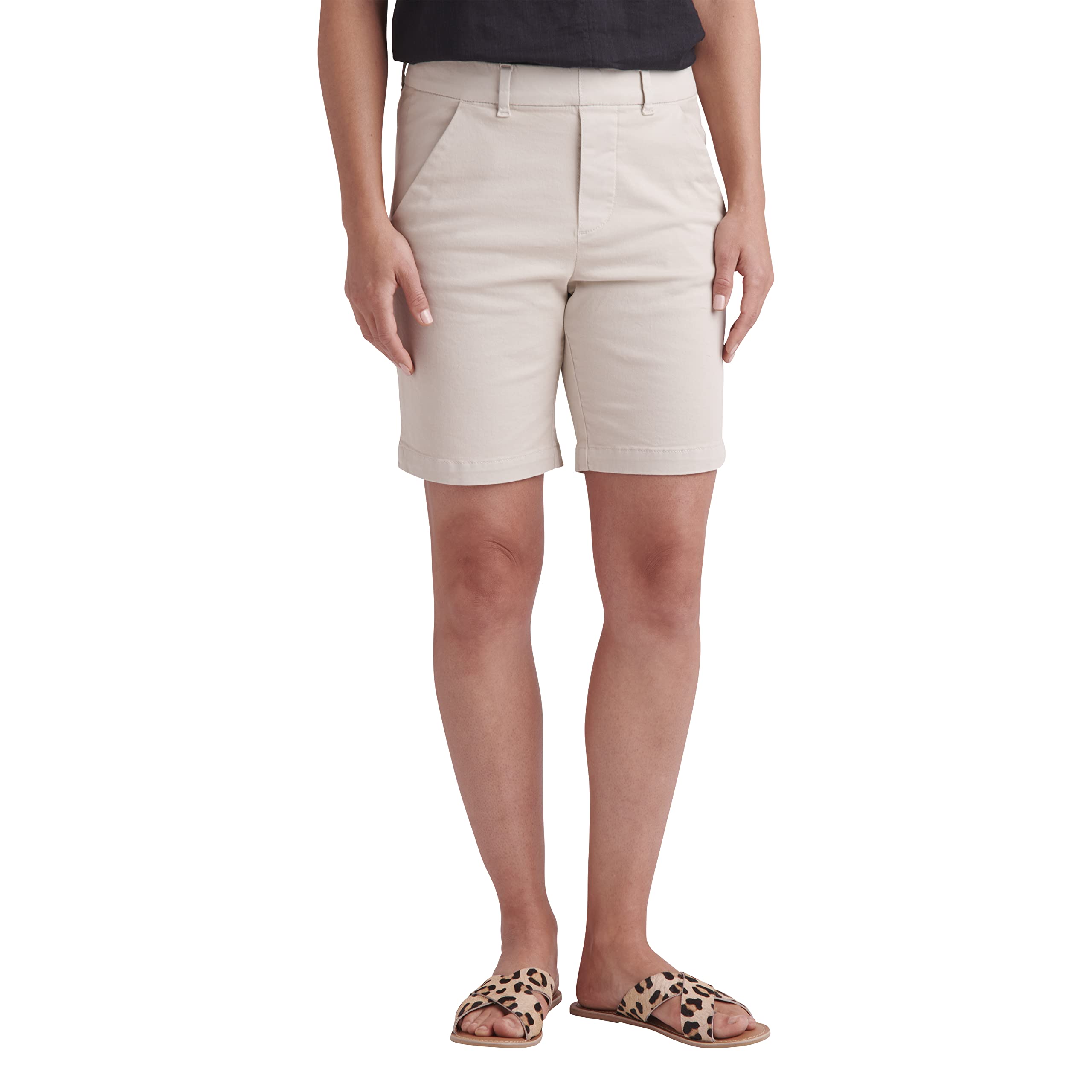 Jag Jeans Women's Petite Maddie Pull-On 8-Inch Shorts - Comfortable Stretch Denim Shorts for Casual Wear, Summer Outfits & Travel