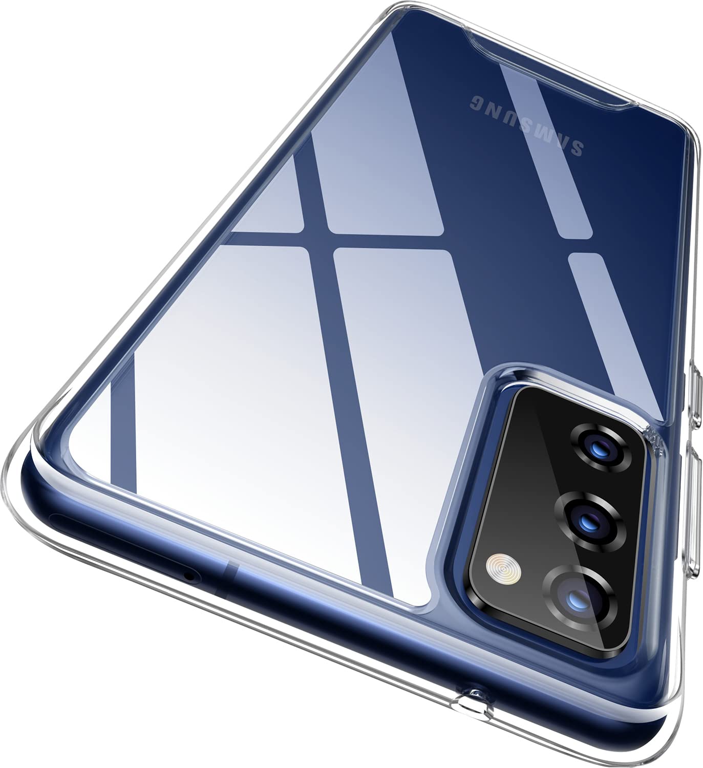Rayboen Crystal Clear Shockproof Phone Case for Samsung Galaxy S20 FE 5G - Transparent Hard PC Back with Flexible TPU Bumper, Slim & Durable Protective Cover (Perfect for Everyday Use, Travel, and Outdoor Activities)