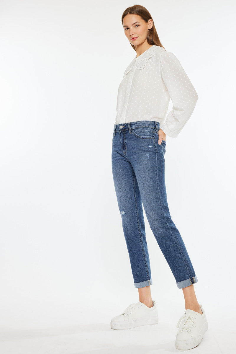 Pamela Essentials Mid Rise Slim Straight Jeans for Women - Comfortable Stretch Denim Pants for Everyday Wear, Office & Casual Outings