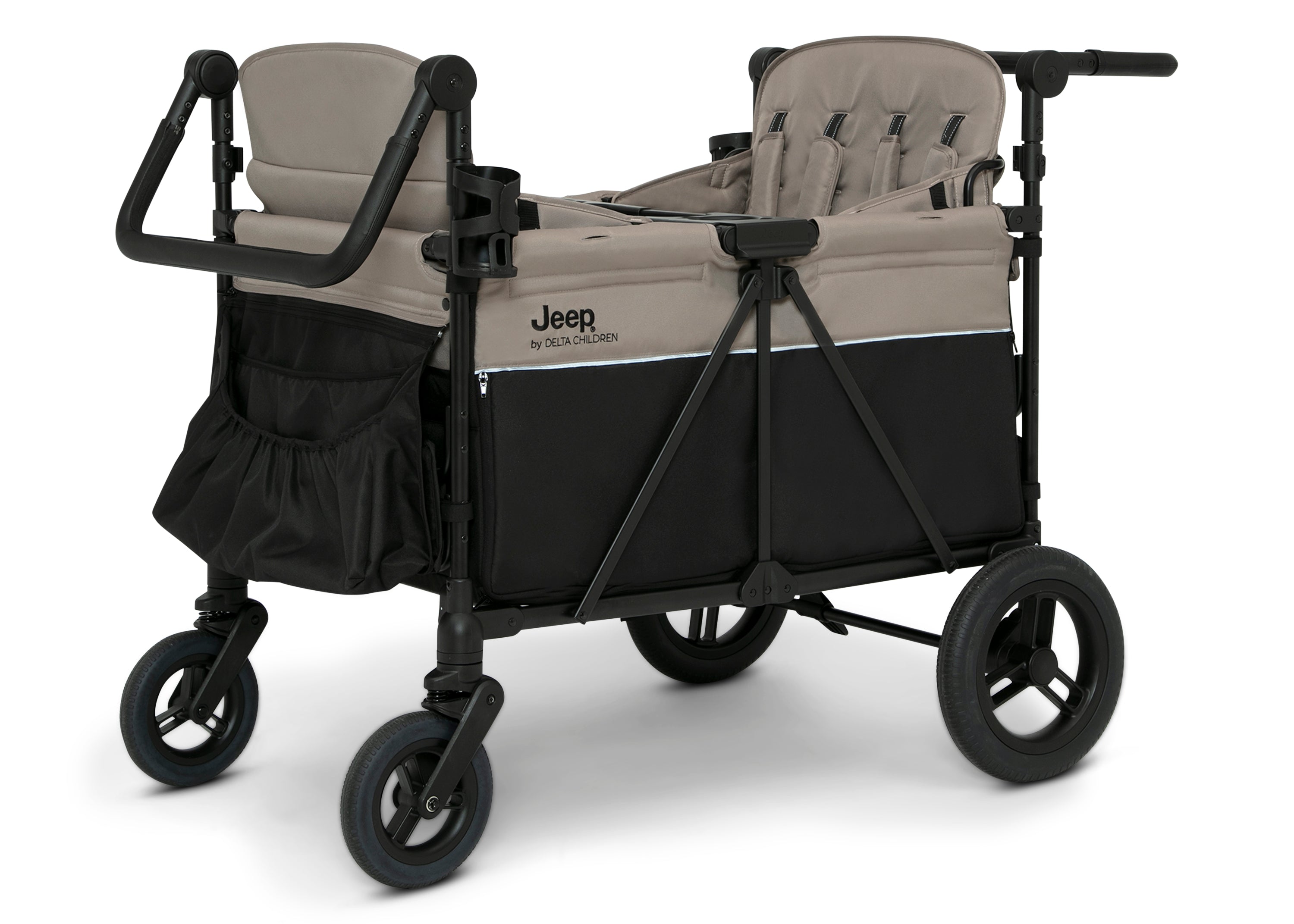 Gladiator 4 Seater Stroller Wagon for Kids - Heavy Duty All-Terrain Push Wagon with Canopy & Storage | Perfect for Beach, Park, Zoo & Family Outings