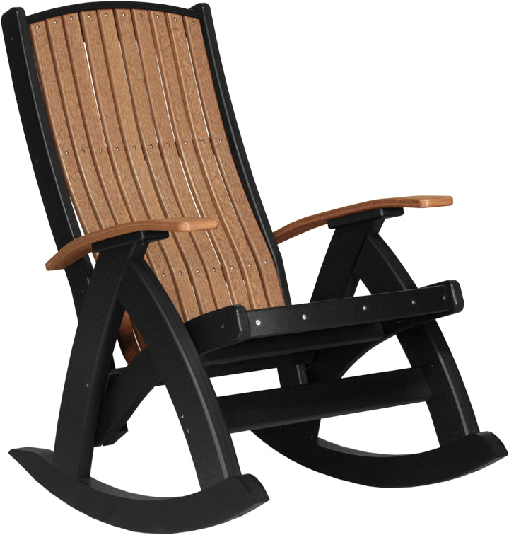 LuxCraft Comfort Rocker Recliner Chair - Ergonomic High Back Rocking Chair with Padded Armrests & Lumbar Support for Living Room, Bedroom, Nursery - Perfect for Relaxing, Reading & Nursing