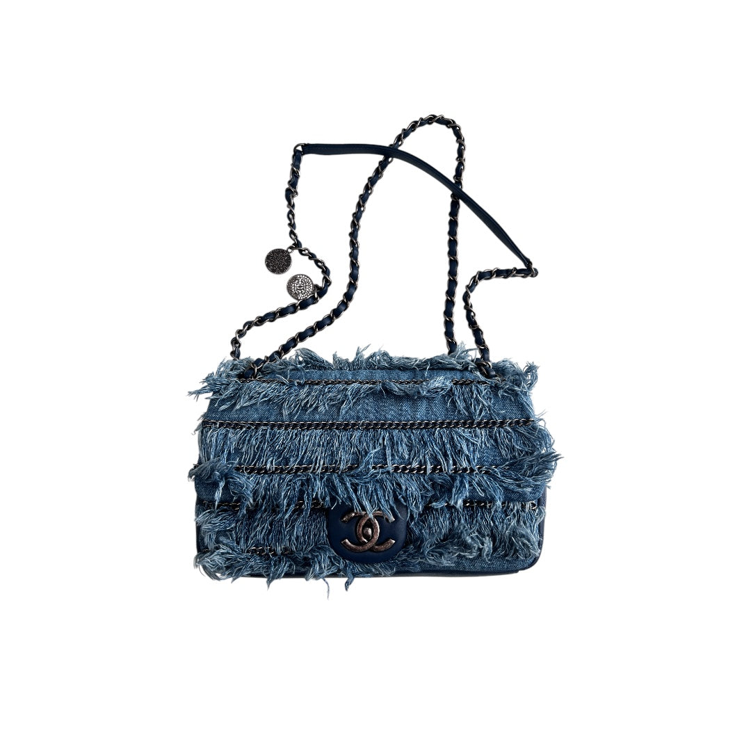 Chanel Paris Dubai Denim Flap Bag - Luxury Designer Crossbody Bag for Women | Perfect for Travel, Shopping & Evening Outings