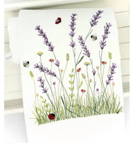 Lavender Field Embroidered Guest Towel Set - Soft Cotton Hand Towels for Bathroom, Powder Room & Guest House Decor - Perfect for Weddings, Spa Days & Luxury Home Accents