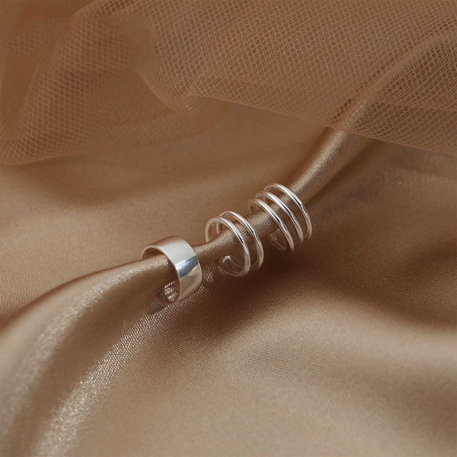 Boho Cartilage Earrings Set - Double Line Helix Cuff Earrings for Women & Girls | Minimalist Fake Piercing Jewelry | No-Piercing Ear Cuffs for Everyday Wear & Special Occasions
