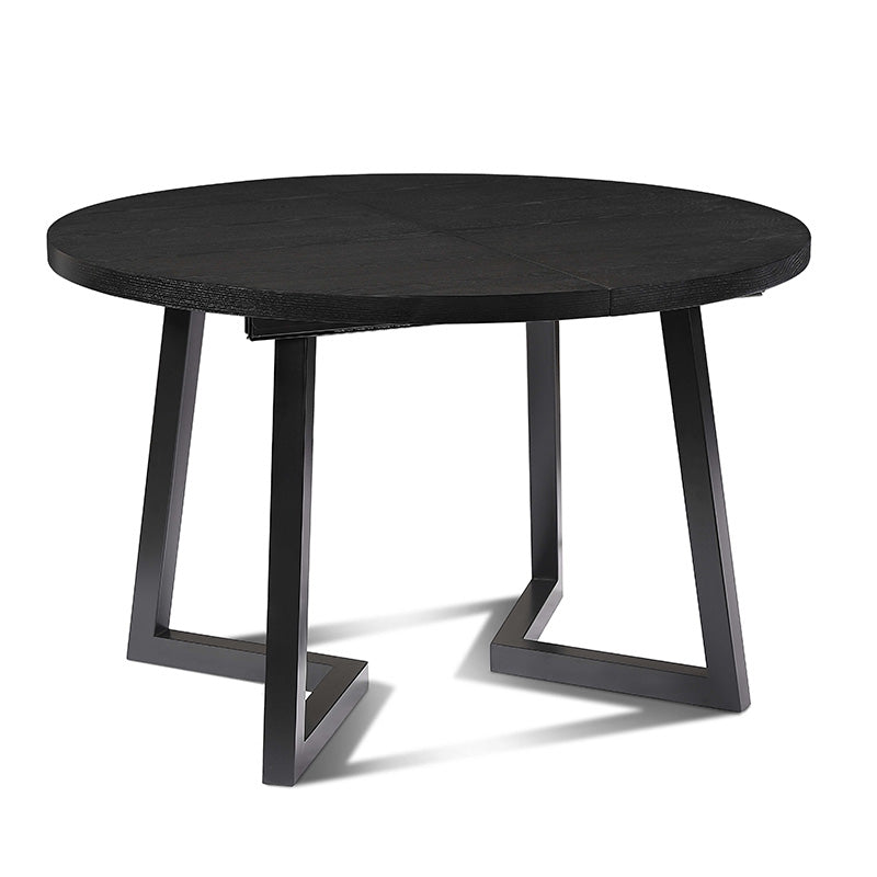 NOVAH Extendable Dining Table 120-200cm, Black - Expandable Kitchen Table for Small Spaces, Perfect for Family Dinners & Entertaining Guests