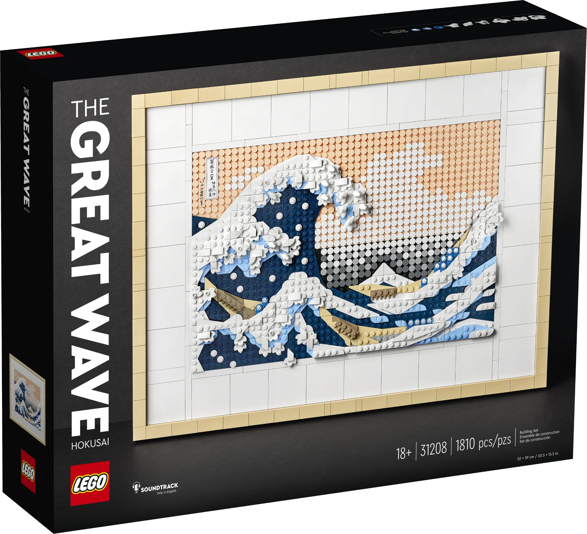 LEGO® Art: Hokusai – The Great Wave Building Kit | DIY Wall Art Decor | Creative Home & Office Display | Perfect for Art Lovers & Collectors