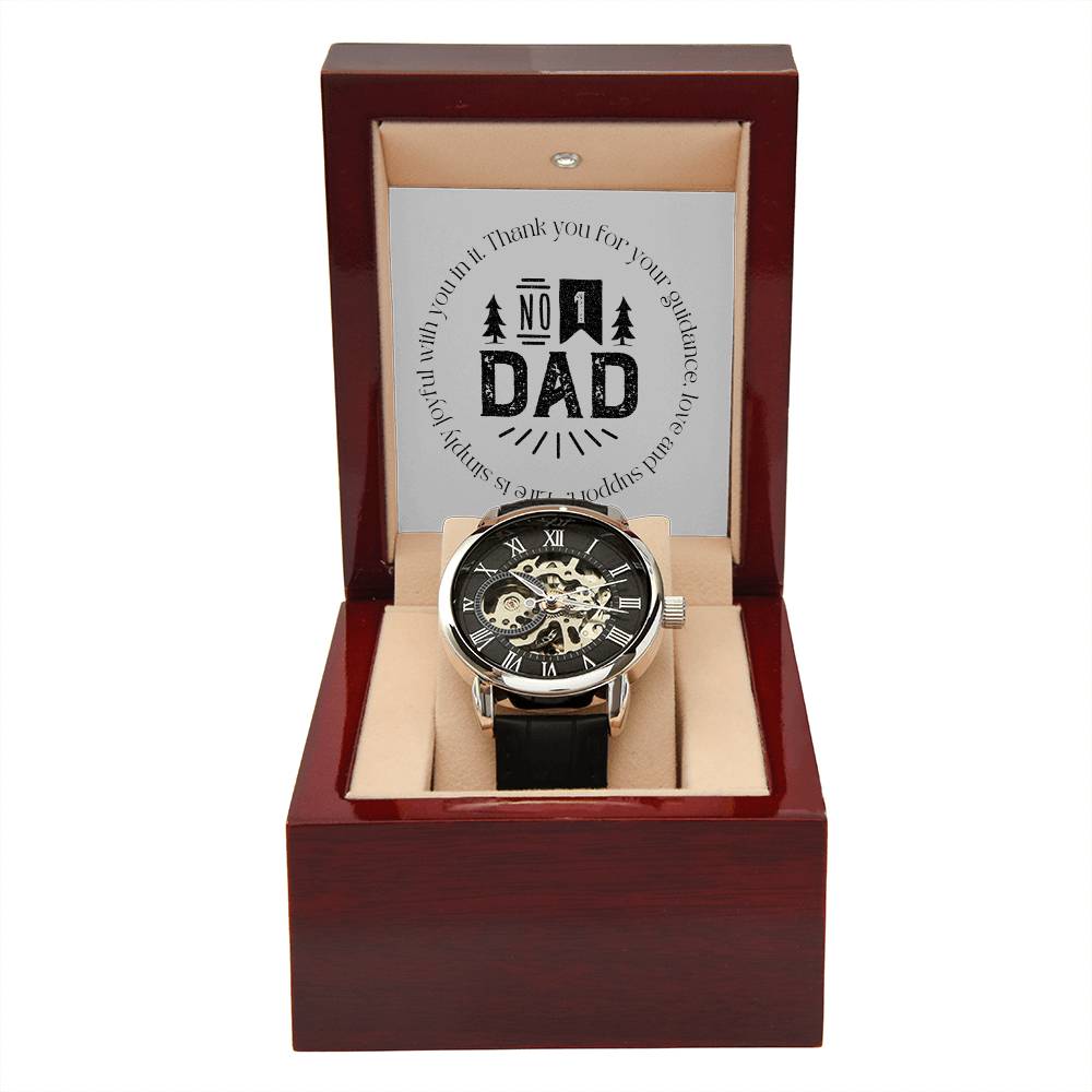 Openwork Men's Watch - Elegant Father's Day & Birthday Gift for Dad from Daughter or Son | Perfect for Business, Casual Wear & Special Occasions