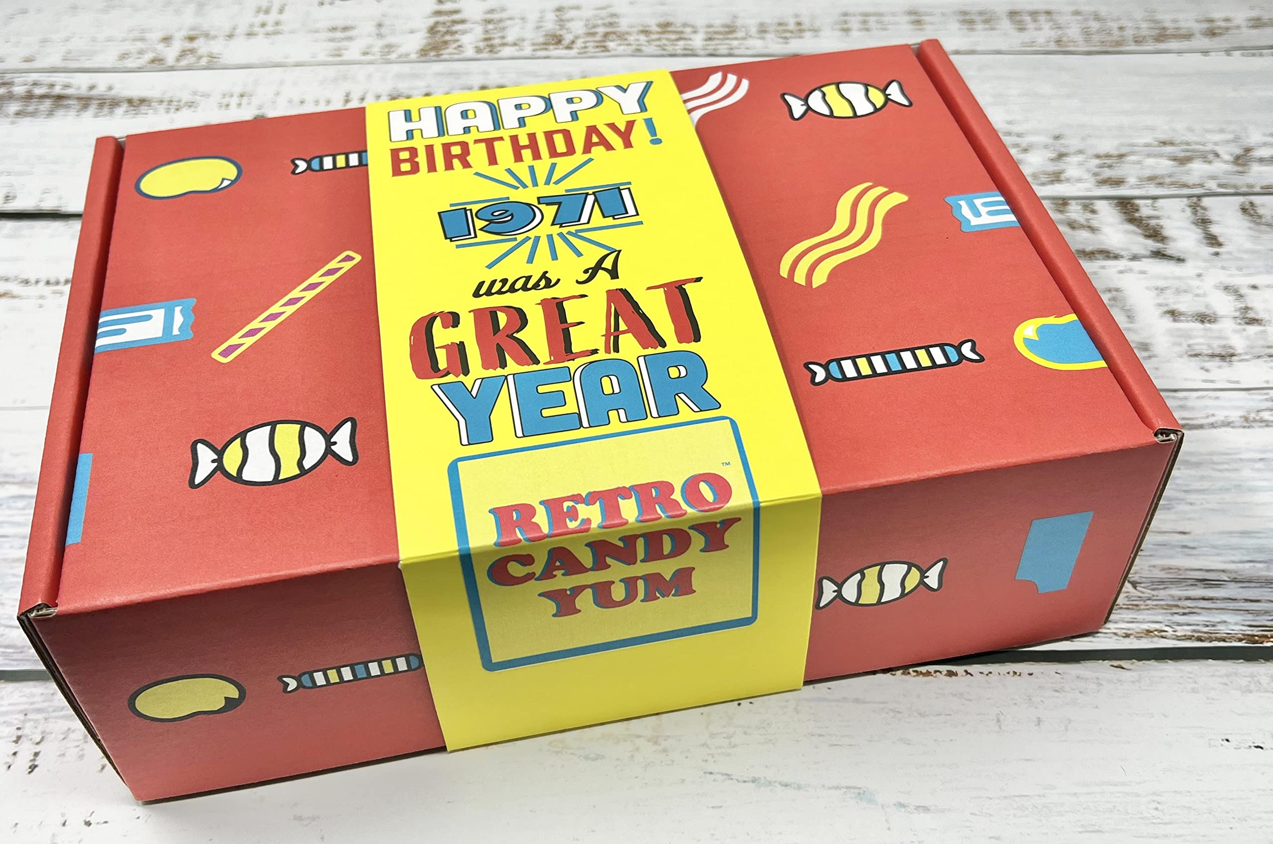 1971 Nostalgic Candy Gift Box - 54th Birthday Present for Men & Women Born in 1971 | Retro Candy Mix from Childhood | Perfect for Birthday Parties, Surprise Gifts & Memory Lane Trips