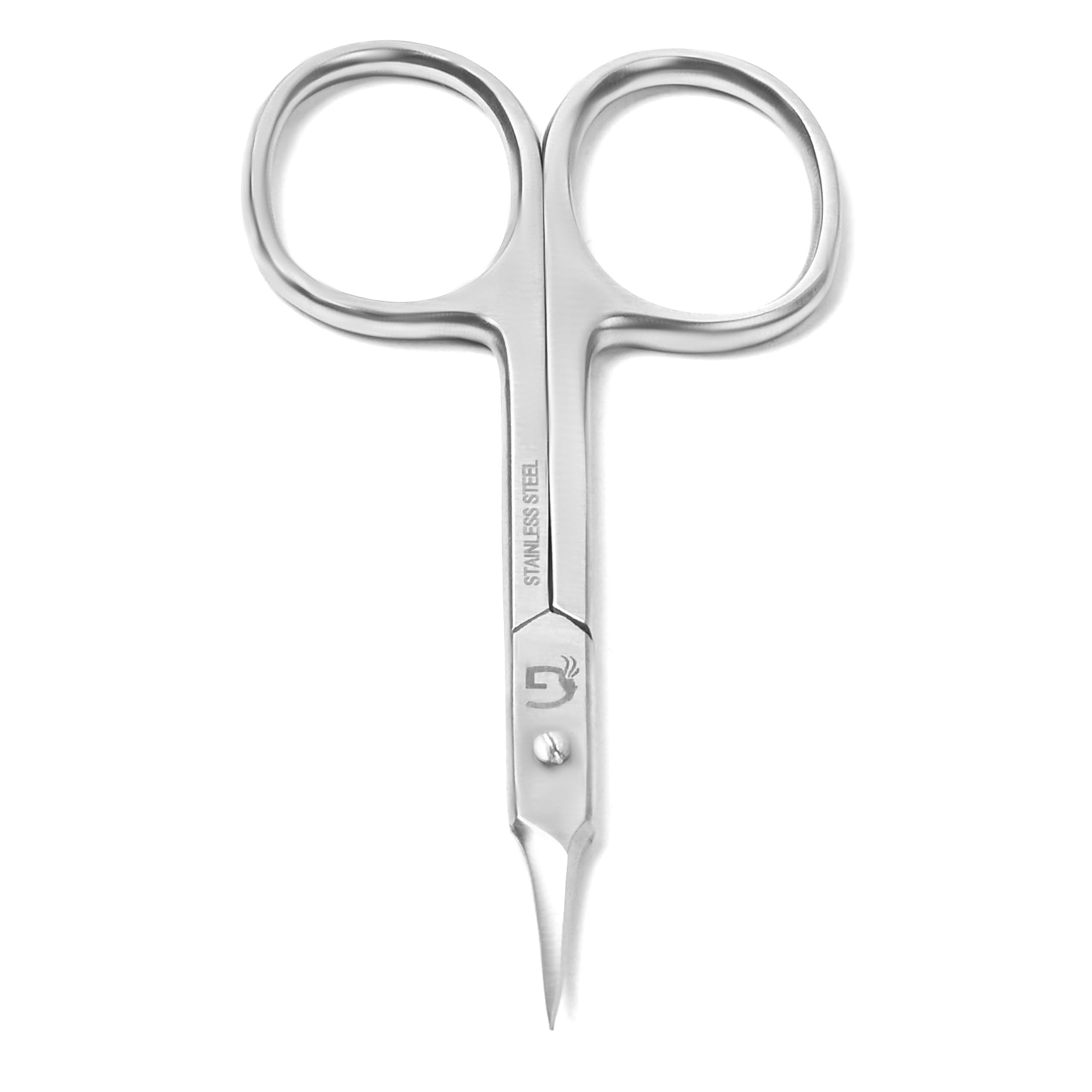 Professional Stainless Steel Curved Cuticle Scissors - Precision Grooming Tool for Eyebrows, Mustache, Nose Hair, Eyelashes & Dry Skin - Manicure & Personal Care Essential - Perfect for Home, Salon & Travel Use