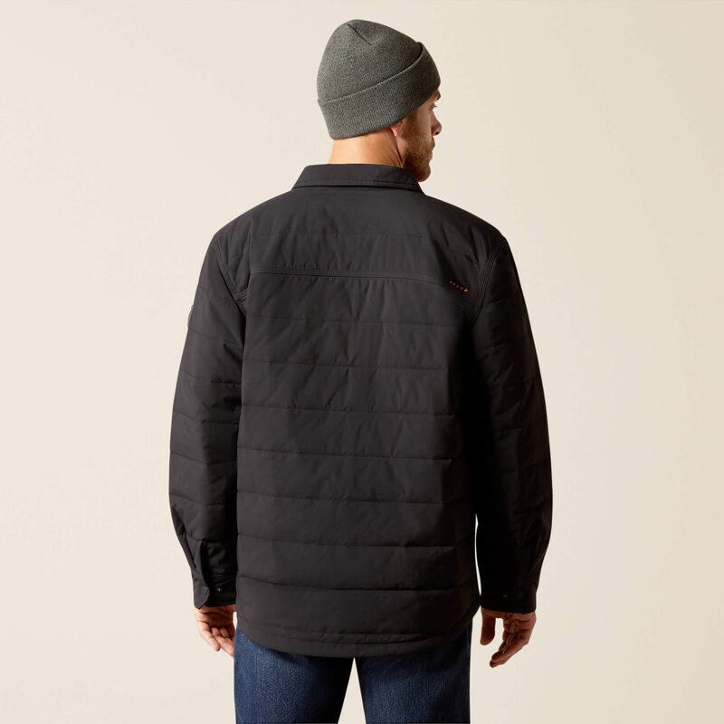 Rebar Cordura Ripstop Insulated Shirt Jacket - Black | Waterproof & Windproof Outdoor Workwear for Hiking, Camping & Construction