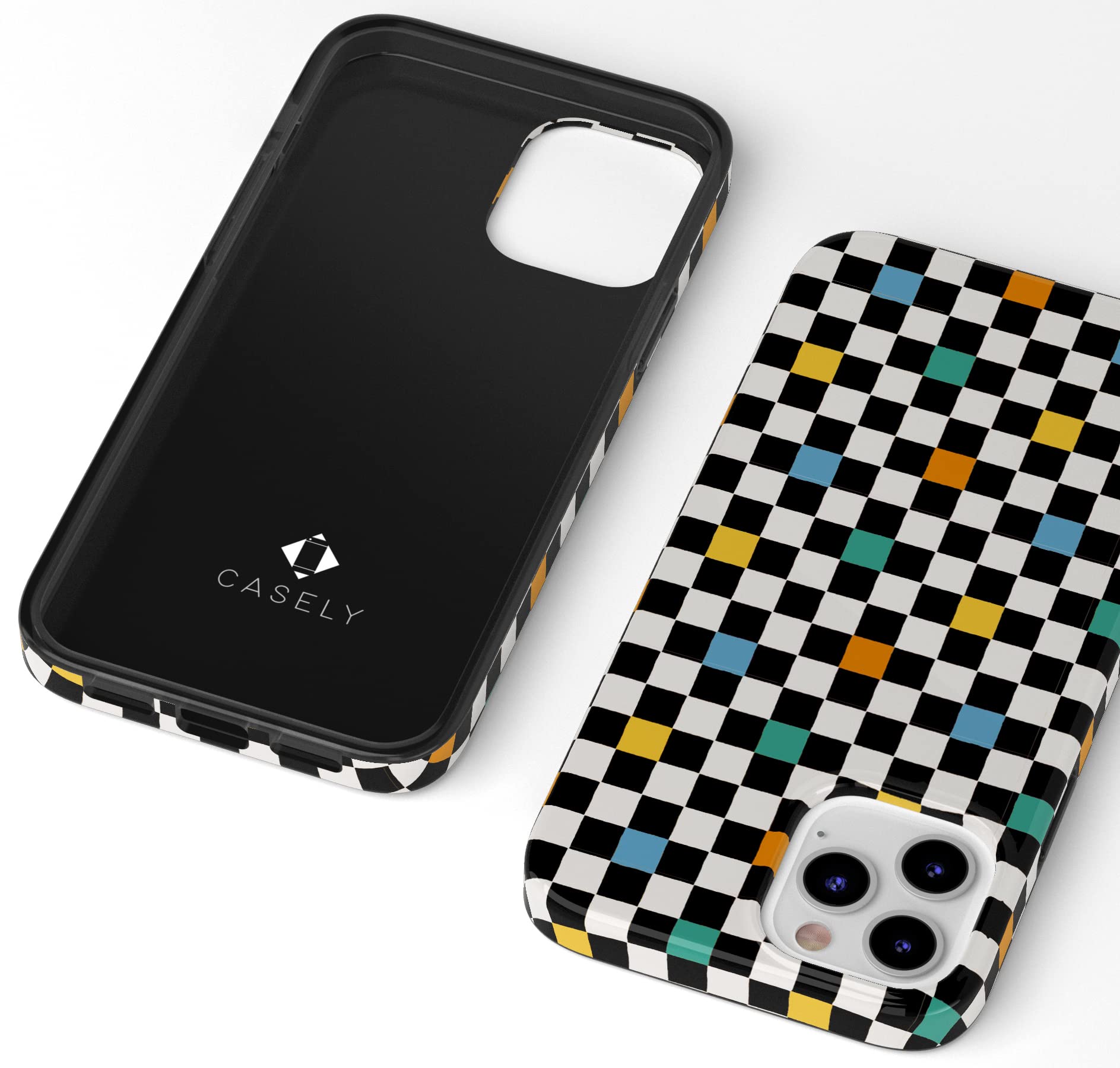 Casely iPhone 11 Pro Max Case - Old Skool Retro Checkerboard Phone Cover | Protective Slim Fit Shockproof Case | Perfect for Skateboarding, Street Fashion & Vintage Lovers