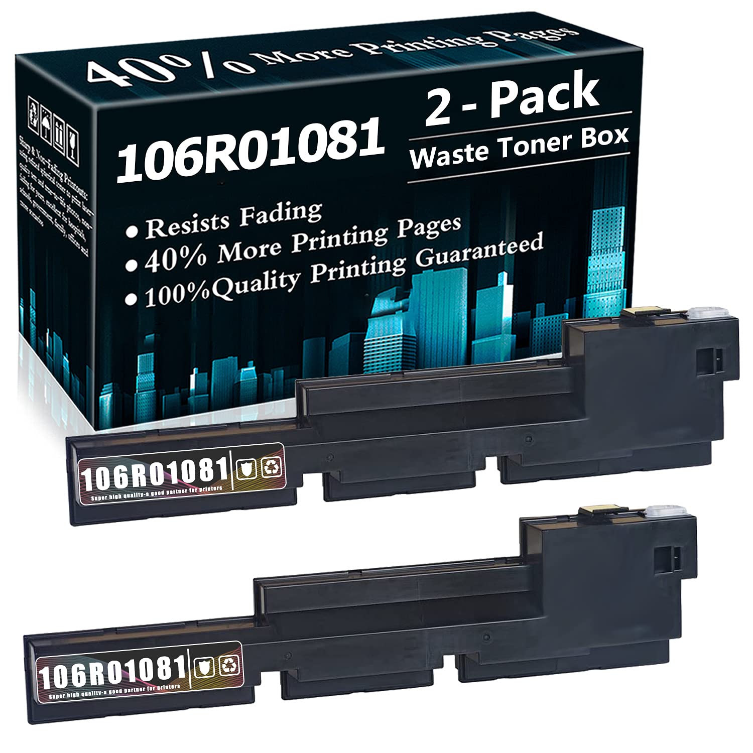 2-Pack 106R01081 Compatible Waste Toner Box Replacement for Xerox Phaser 7400 Printer - Perfect for Office Printing & High-Volume Copying Needs