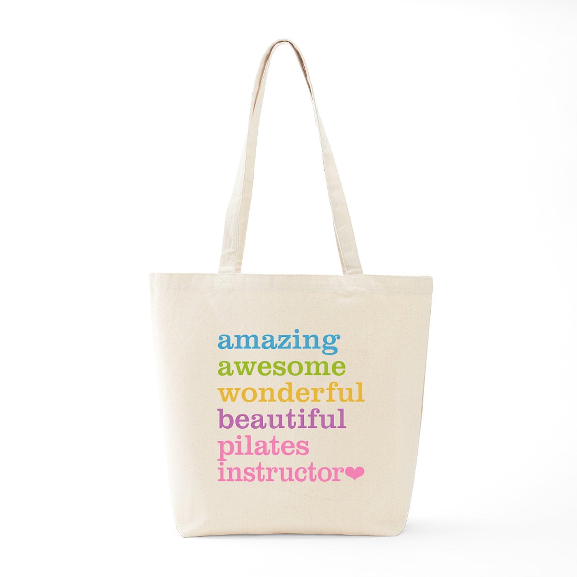 Pilates Instructor Tote Bag - Natural Canvas Reusable Shopping Bag for Yoga Teachers & Fitness Enthusiasts | Perfect for Gym, Studio & Grocery Shopping