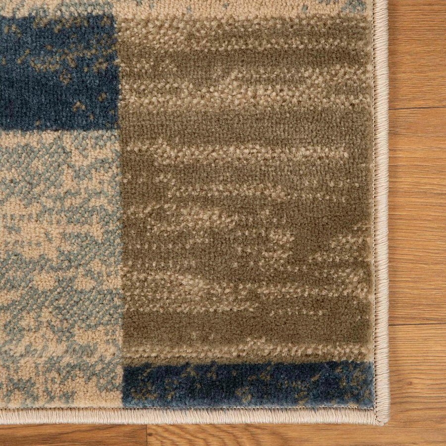 Stylish Rockwood Contemporary Geometric Patchwork Area Rug - Non-Slip Indoor Runner for Living Room, Bedroom & Office Decor
