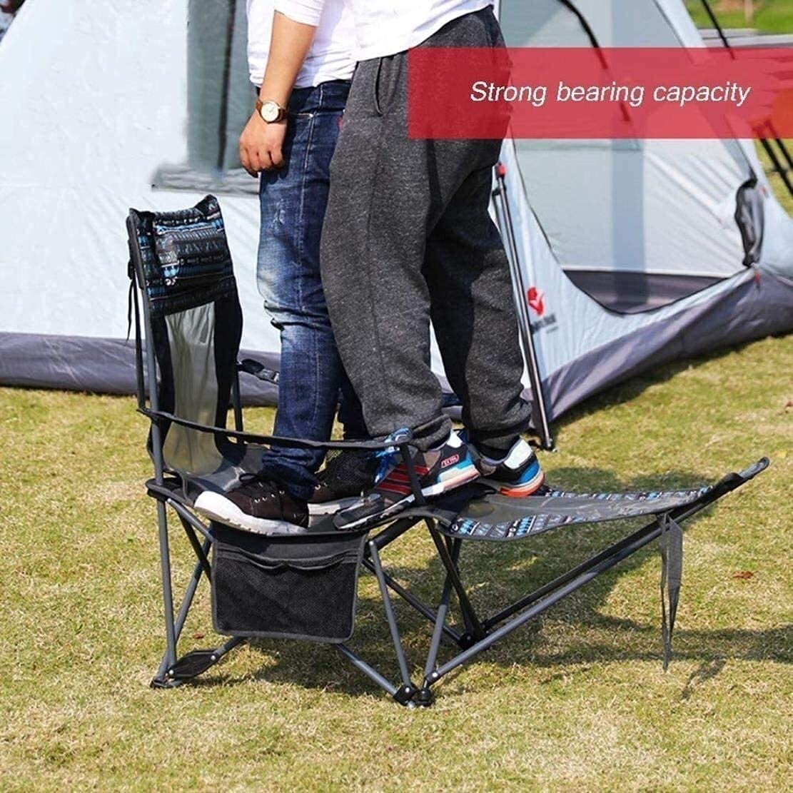 Premium Folding Camping Chair with Headrest & Footrest - Heavy Duty 110kg Capacity, Portable Recliner for Outdoor Camping, Hiking, Backpacking, Beach, BBQ, Picnics and Tailgating - Includes Storage Bag for Easy Transport