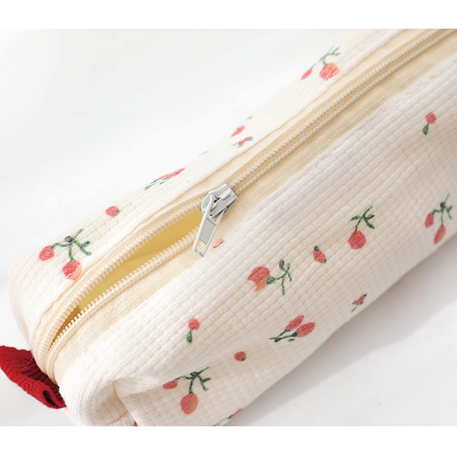 2 Pack Floral Pencil Cases for Women - Cute Soft Flower Design Pen Holder & Cosmetic Makeup Pouch (Perfect for School, Office & Travel Organization)