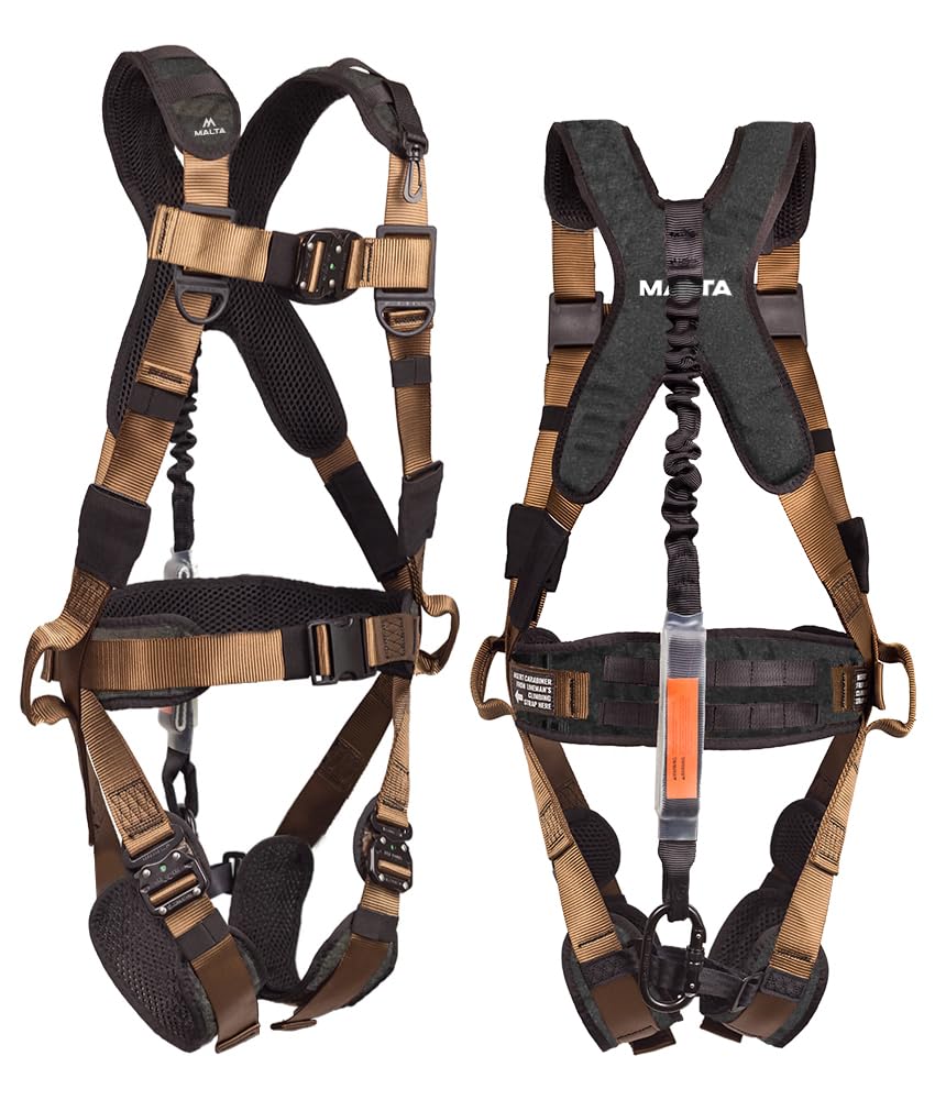 Malta Hunting Safety Harness Set - Elite Hunter Safety Gear with Climbing Strap, Tree Strap & Deer Drag/Suspension Relief Strap - Perfect for Tree Stand Hunting, Deer Hunting & Outdoor Adventures