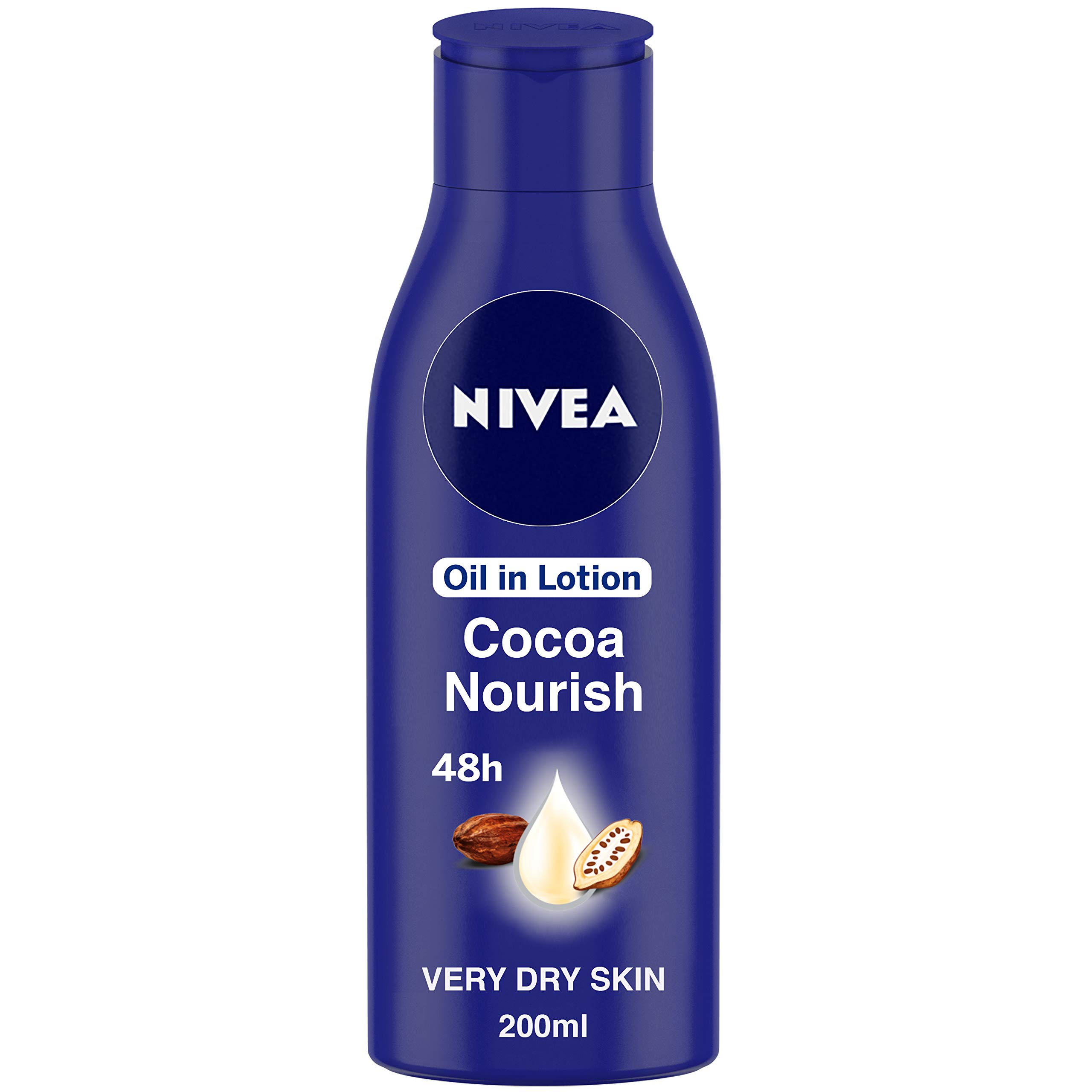 NIVEA Cocoa Nourish Oil-In Lotion for Dry Skin, 200ml - Deep Hydration Body Moisturizer with Cocoa Butter for Smooth & Soft Skin | Perfect for Daily Use, After Shower & Winter Care