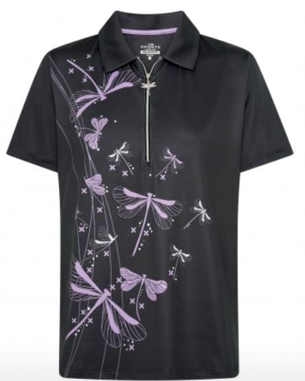 Sporte Leisure Ladies Kyra Polo Shirt - Black, Size 10 - Women's Casual Golf & Tennis Top for Active Lifestyle