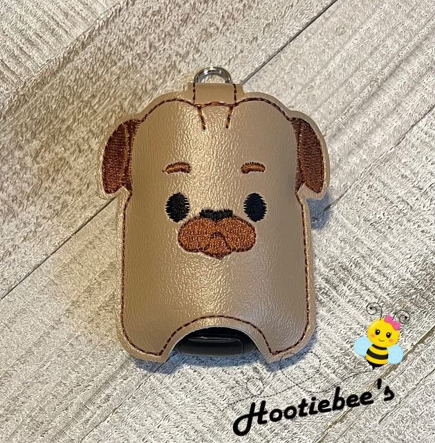 Pug Dog Hand Sanitizer Holder & Lip Balm Holder - Cute Pet Accessory for Purse, Keychain, Backpack - Perfect for Travel, Office, School