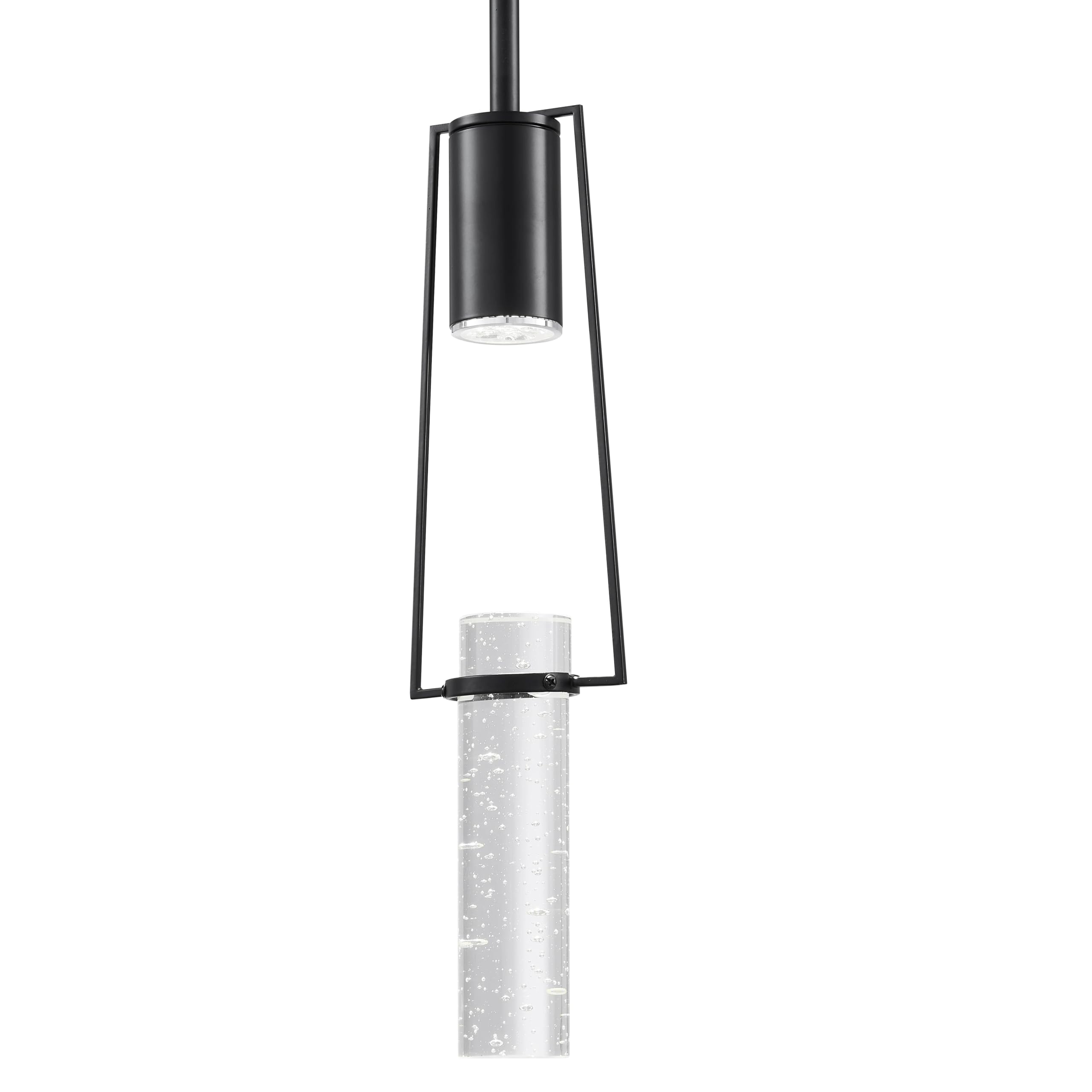 Finesse Decor Harmony Single Pendant Light - Modern Black Crystal Chandelier for Kitchen Island, Dining Room, Bathroom, Entryway, Kids Room & Office - Elegant Lighting Fixture for Home & Commercial Spaces