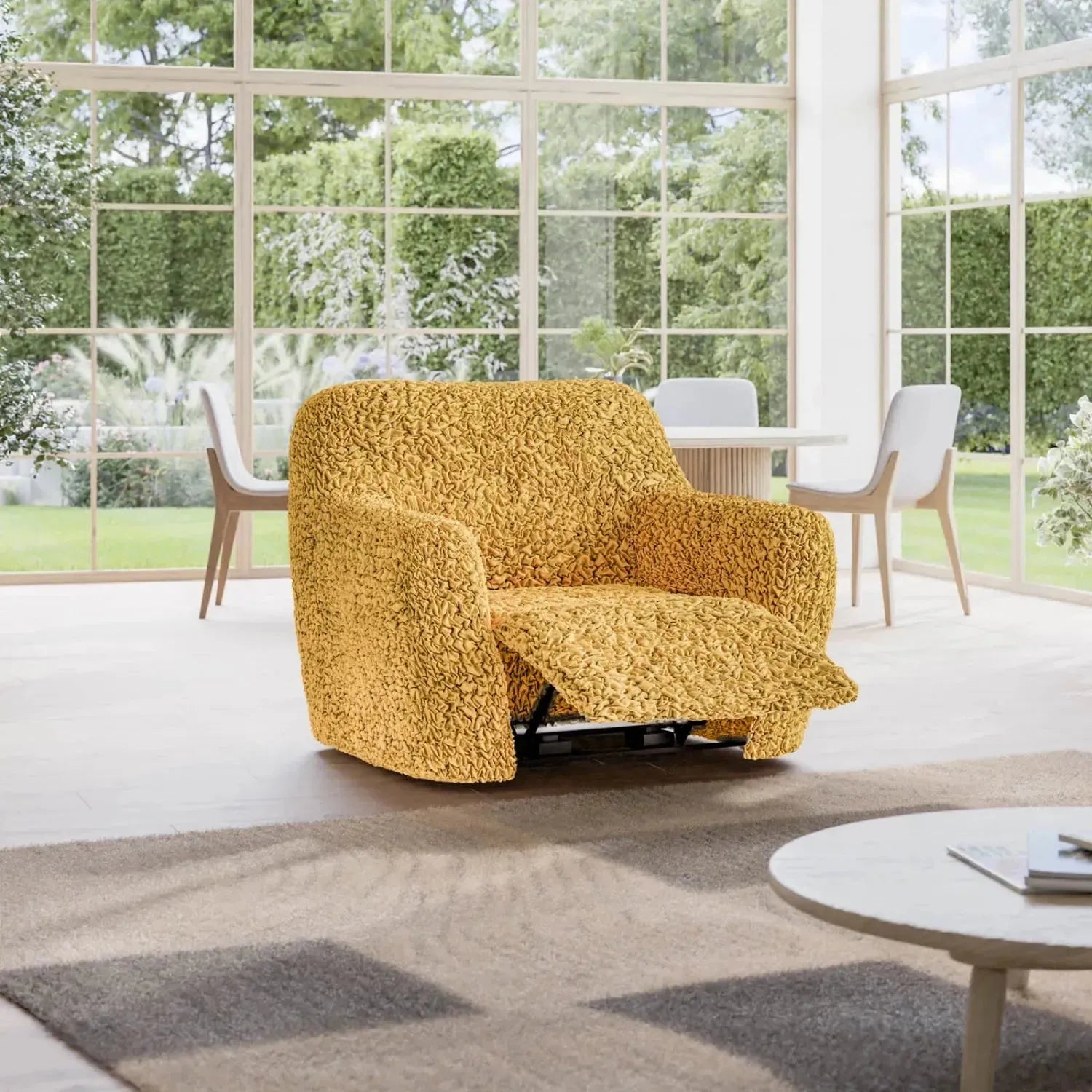 Fuco Cotton Reclining Armchair Slipcover - Stretchable Furniture Protector for Living Room, Bedroom & Home Theater Comfort