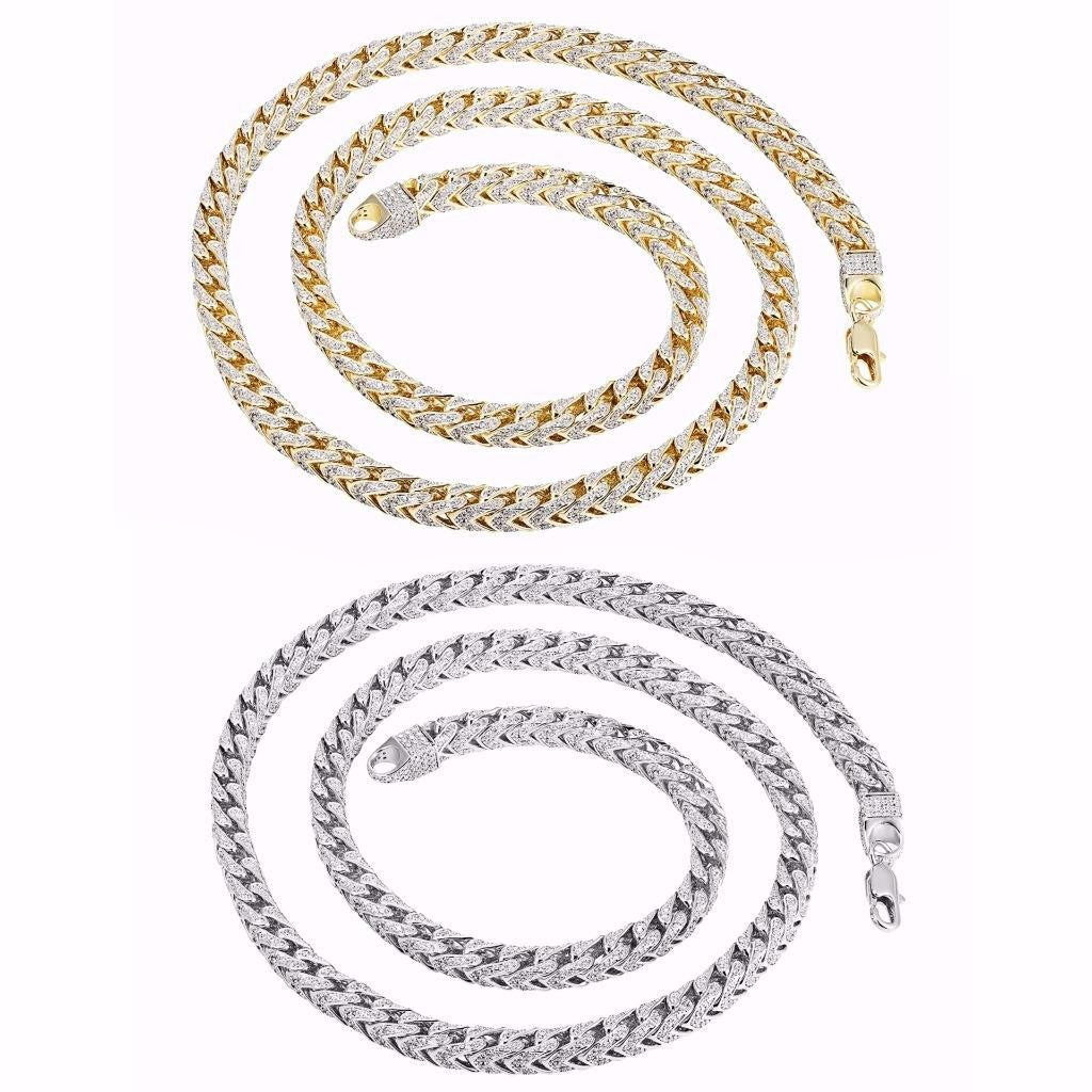 Franco Link Necklace with Simulated Diamonds - 7mm 31