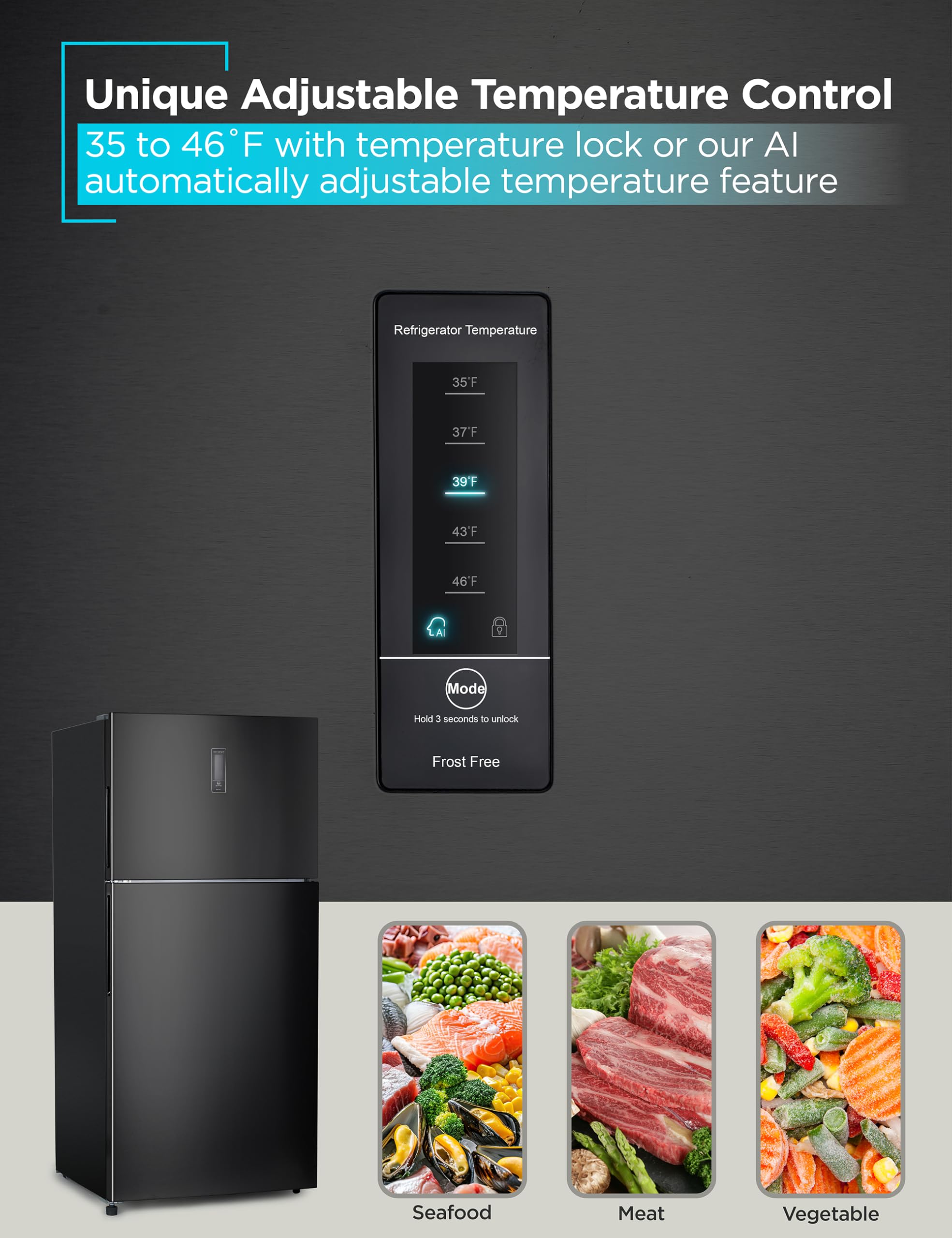 BLACK+DECKER 16.4 Cu. Ft. Top Freezer Refrigerator with Adjustable Temperature Controls, Auto Defrost, Energy Efficient Full Size Kitchen Fridge (BR1640KB, Black) - Perfect for Family Homes, Apartments & Restaurants