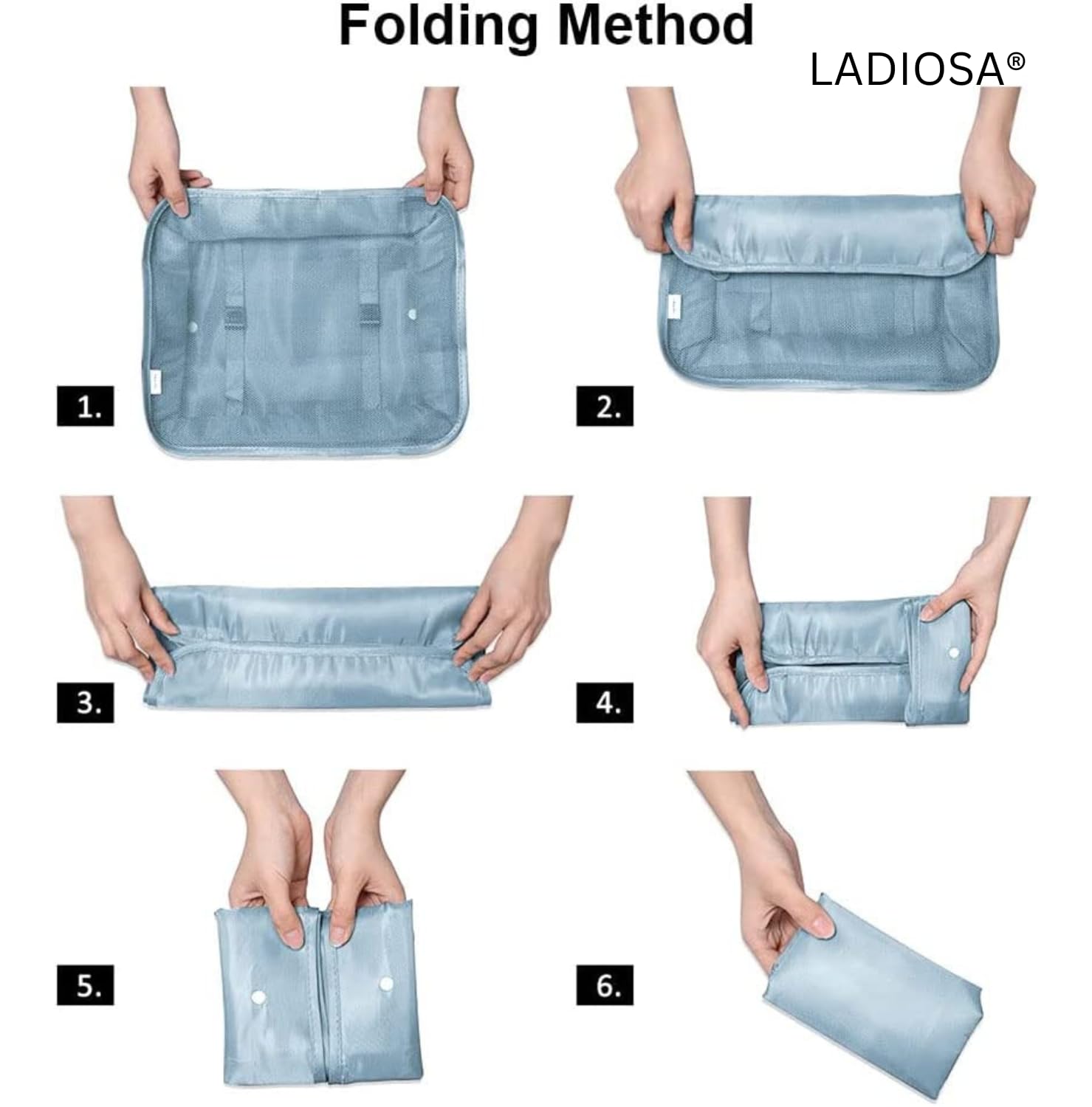 Ladiosa® Travel Organizer Set - 6 Packing Cubes for Clothes & Accessories | Lightweight Luggage Organizers for Women & Men | Perfect for Vacation, Business Trips & Weekend Getaways