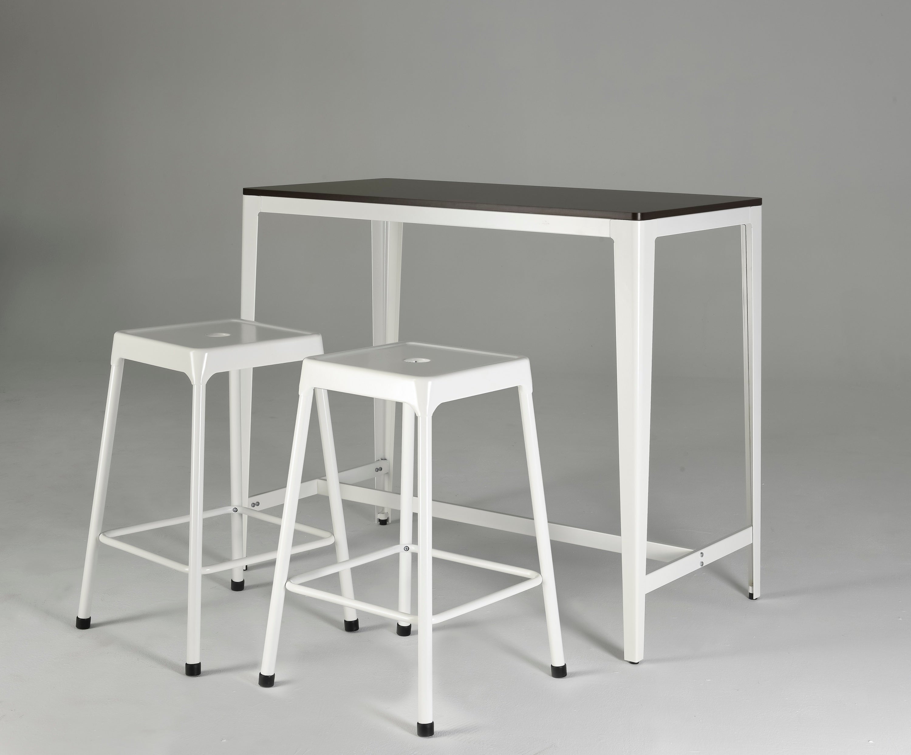 2-Pack White Powder Coated Metal Counter Stools for Kitchen Island, Bar, or Dining Room - Rustic Industrial Style Seating