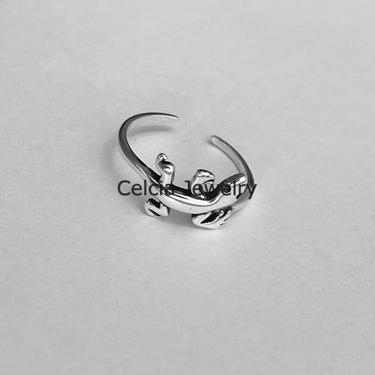 925 Sterling Silver Adjustable Lizard Toe Ring - Bohemian Reptile Pinky Ring for Women, Minimalist Metaphysical Jewelry, Perfect for Mothers Day Gifts & Boho Fashion Accessories - Size 7 (Ideal for Beach Parties, Yoga Sessions & Spiritual Healing)