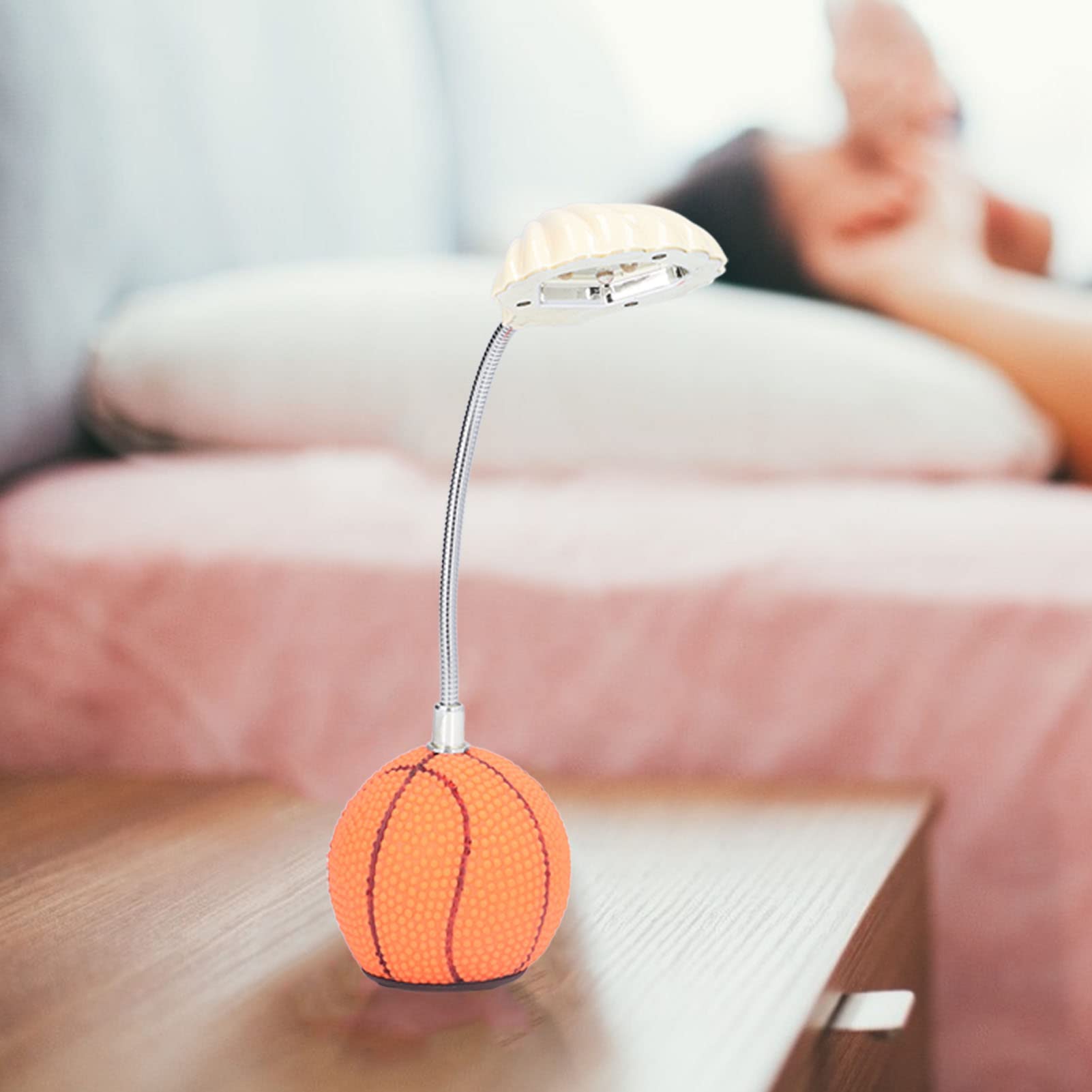 Foldable LED Desk Lamp with USB Charging Port - Adjustable Brightness for Study, Reading, Crafting & Computer Work | Basketball Design Bedside & Wall Lamp for Home Office & Dorm Room