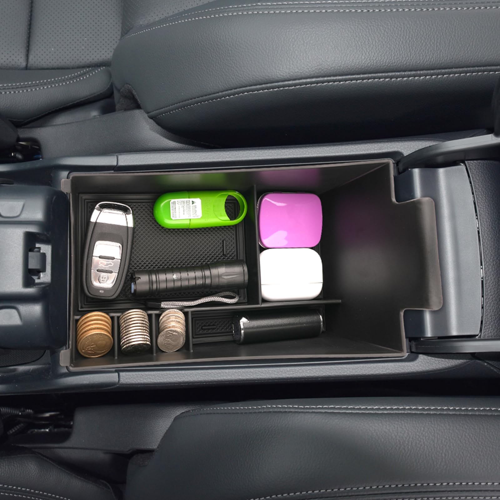 2023-2025 Honda HR-V Center Console Organizer Tray - Black Armrest Storage Box Accessory for HRV HR-V | Perfect for Car Organization & Road Trips