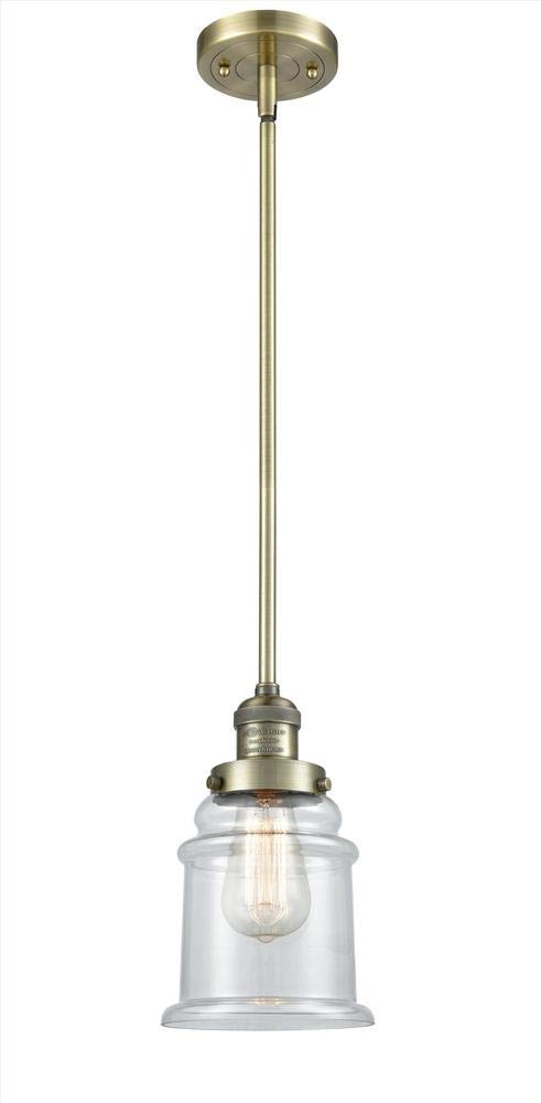 Innovations INNO201S-AC-G181-LED Mini Pendant Light Fixture - Antique Copper Finish, Dimmable LED Lighting for Kitchen Island, Dining Room & Bedroom Decor