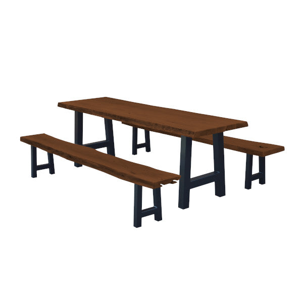 Ridgemont Outdoor Dining Table with 2 Benches - Patio, Garden, Backyard Furniture Set for Family Gatherings & BBQs