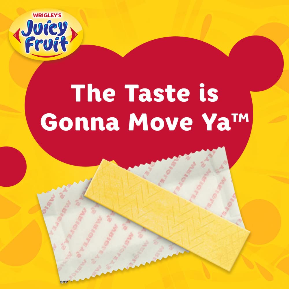 Juicy Fruit Original Bubble Gum Chewing Gum - Bulk Pack of 40 (5 Sticks Each) | Fresh Flavor, Long-Lasting Chew | Perfect for Parties, School Snacks & On-the-Go Treats