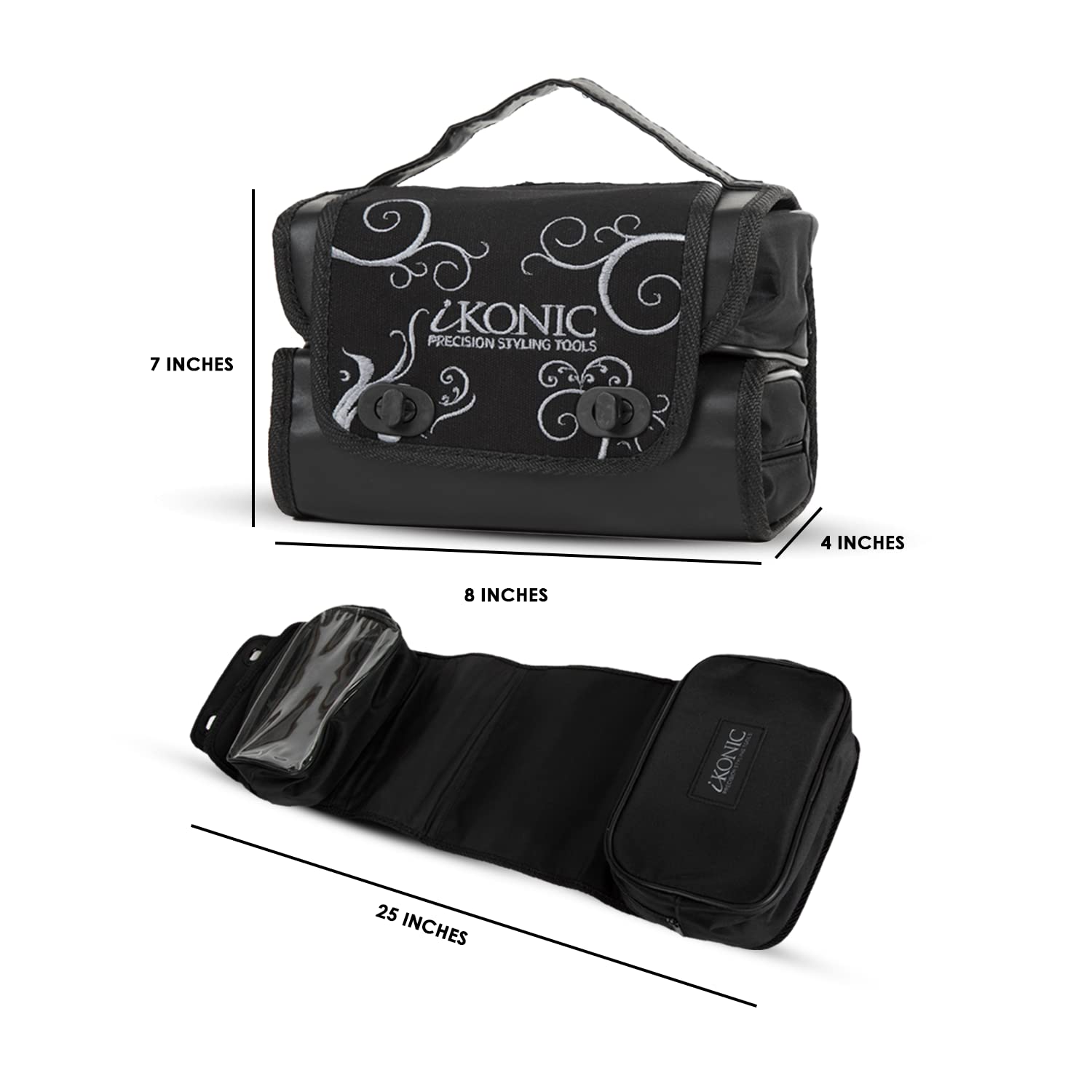 IKONIC The Weekender Hanging Toiletry Bag for Women - Waterproof Large Capacity Travel Cosmetic Organizer with 2 Cosmetic Bags & Mini Hair Straightener | Perfect for Weekend Getaways, Business Trips & Vacation Essentials