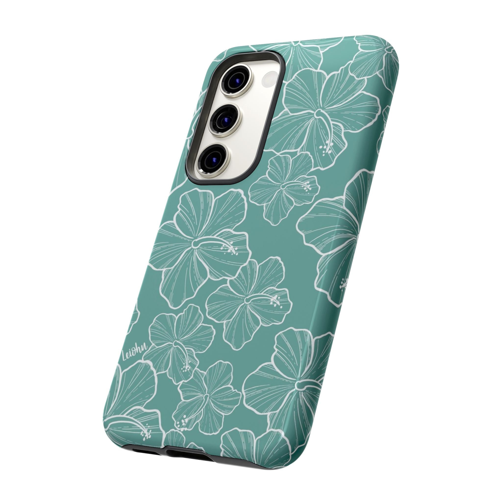 Premium Hibiscus Teal Samsung Galaxy Phone Case - Durable & Stylish Protection for Everyday Use, Work & Travel