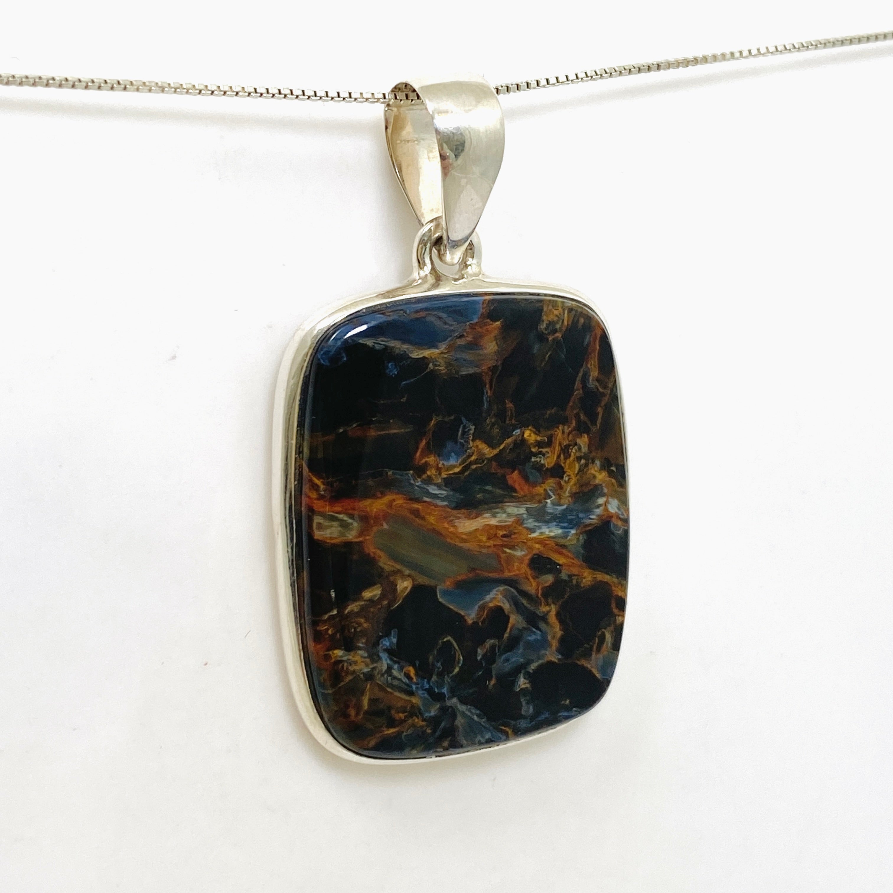 Natural Pietersite Rectangular Cabochon Pendant - Premium Stone Jewelry PPGJ1066 for Women's Fashion & Spiritual Healing