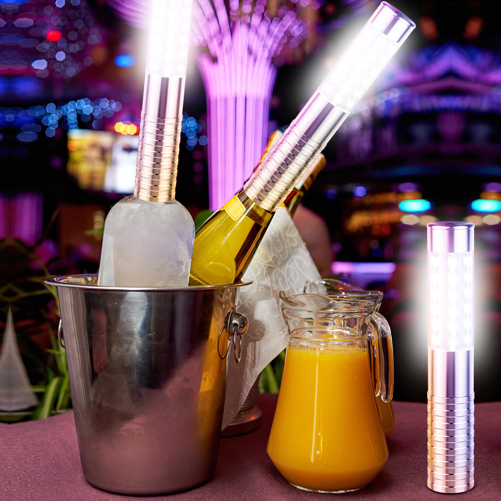 Rechargeable LED Strobe Baton Light - Bright Champagne Bottle Topper for Bars, Nightclubs, Weddings & Concerts | Handheld Party Lighting for Events & DJ Performances