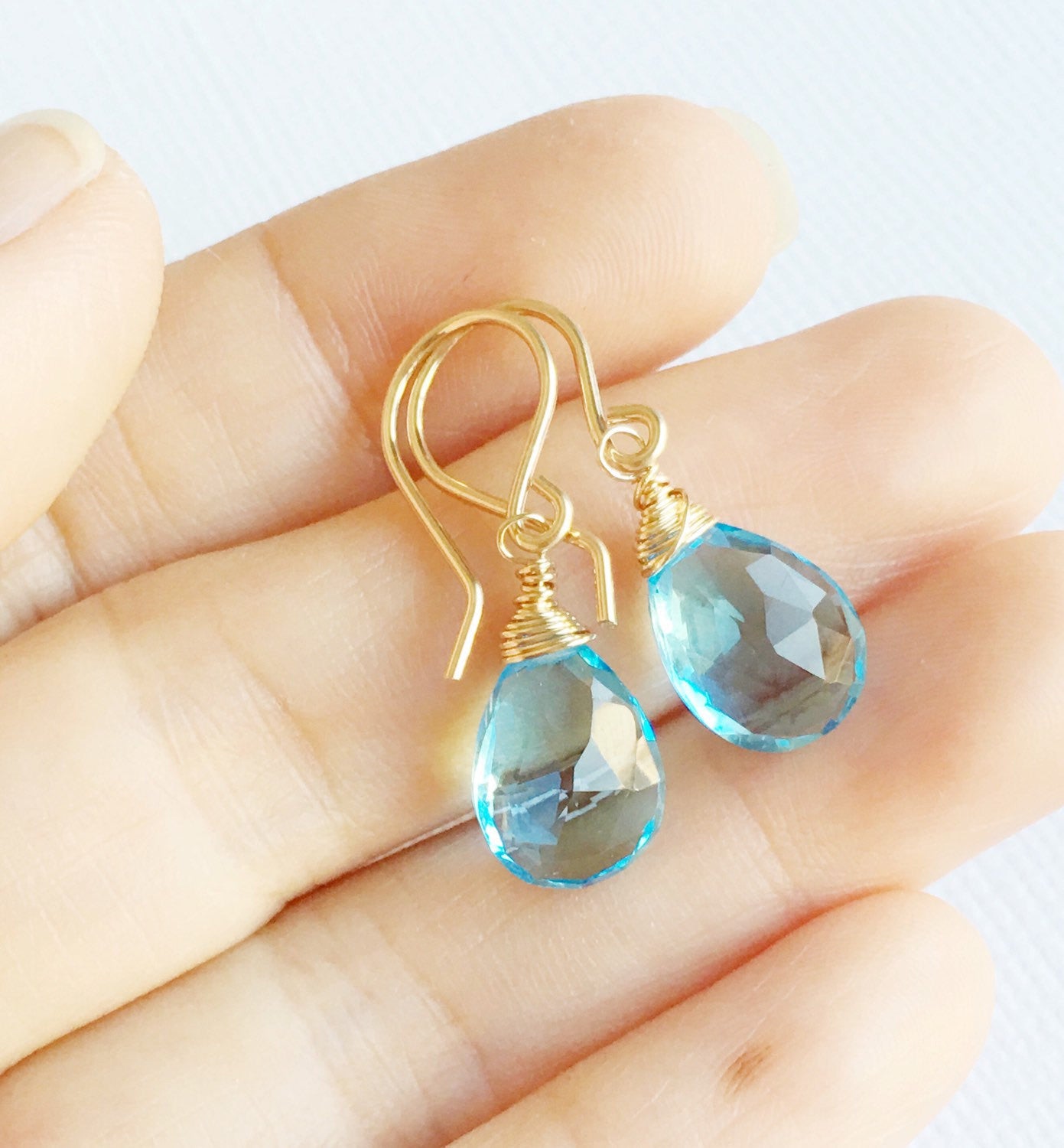 Nalani Blue Quartz Earrings (E282) – Elegant Handmade Jewelry for Women, Perfect for Parties, Weddings & Everyday Wear