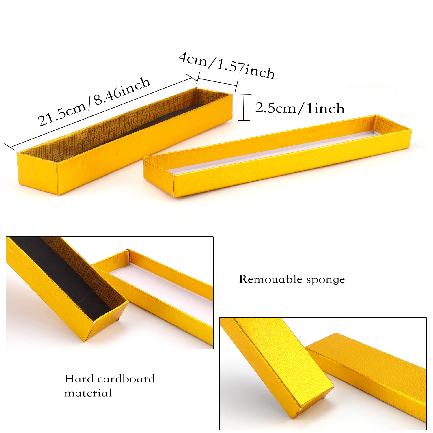 Premium 24-Pack Gold Cardboard Jewelry Gift Boxes for Necklaces, Earrings & Rings - Elegant Storage & Gifting Solution for Jewelers, Retailers & Special Occasions - Perfect for Weddings, Birthdays & Anniversary Gifts