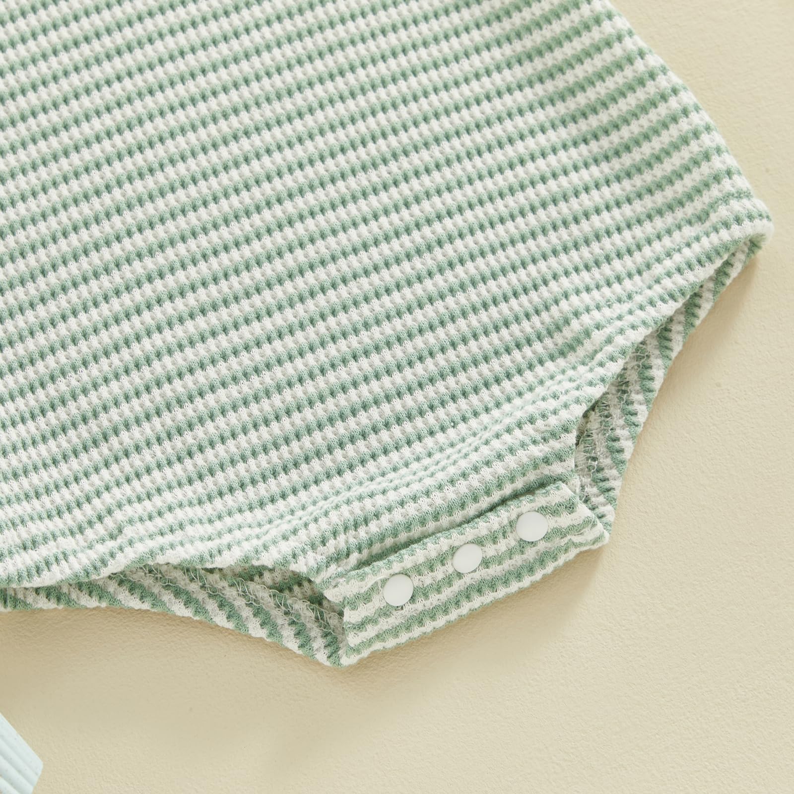 Baby Waffle Romper Short Sleeve Bodysuit - Striped & Solid Crewneck Bubble Outfit for Newborn Boys & Girls | Perfect for Summer Playdates & Photo Shoots
