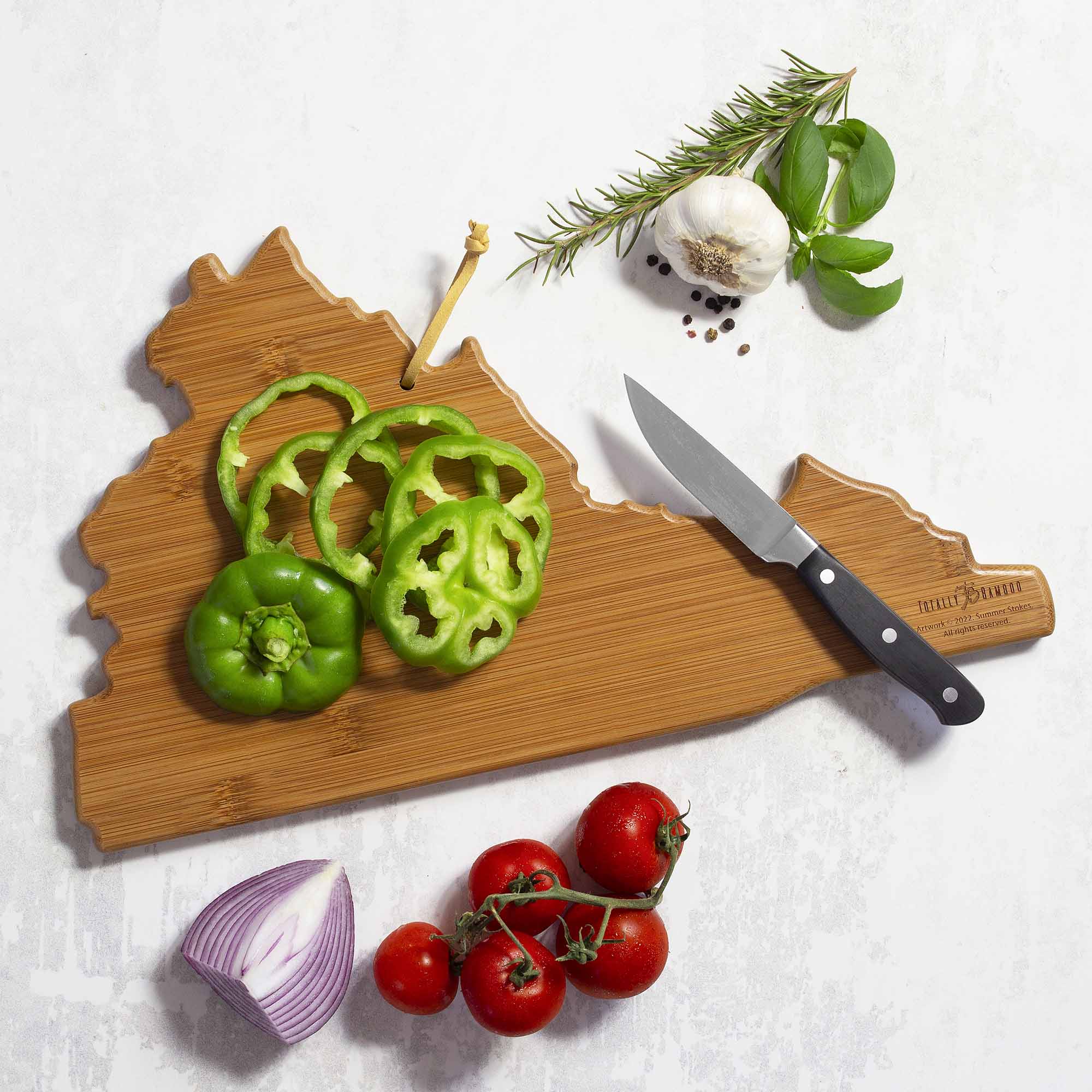 Handcrafted Virginia Wood Cutting Board with Summer Stokes Artwork - Perfect for Kitchen Prep, Charcuterie Boards & Home Decor Gifts