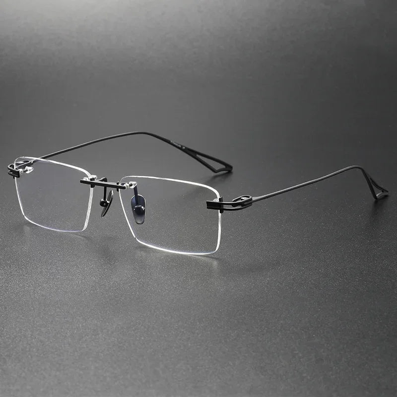 Aror Unisex Rimless Square Titanium Eyeglasses 22497 - Lightweight Durable Glasses for Men & Women - Perfect for Reading, Working & Daily Wear
