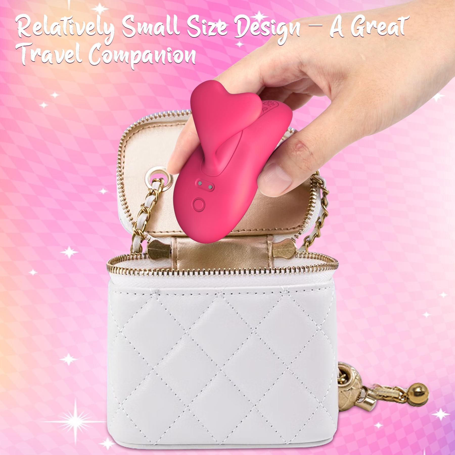 Mini Vibrator for Women - Discreet Small Vibrating Sex Toy with Heart Handle, Quiet Slim Clitoral Stimulator for Solo & Couple Play | Perfect for Nipple & Clit Stimulation, Bedroom Fun & Travel Use